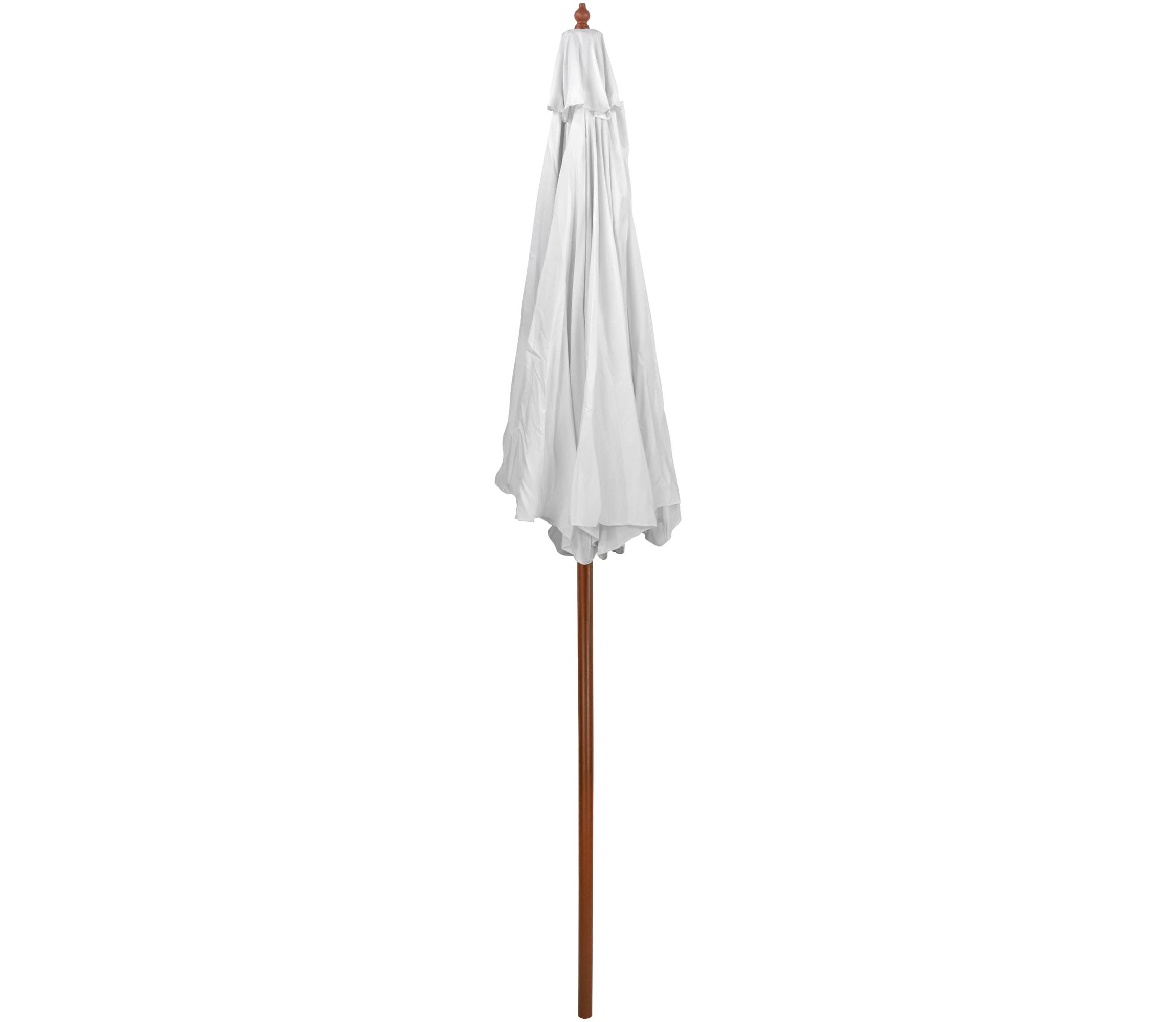 8.5ft Outdoor Patio Market Umbrella with Wooden Pole  White