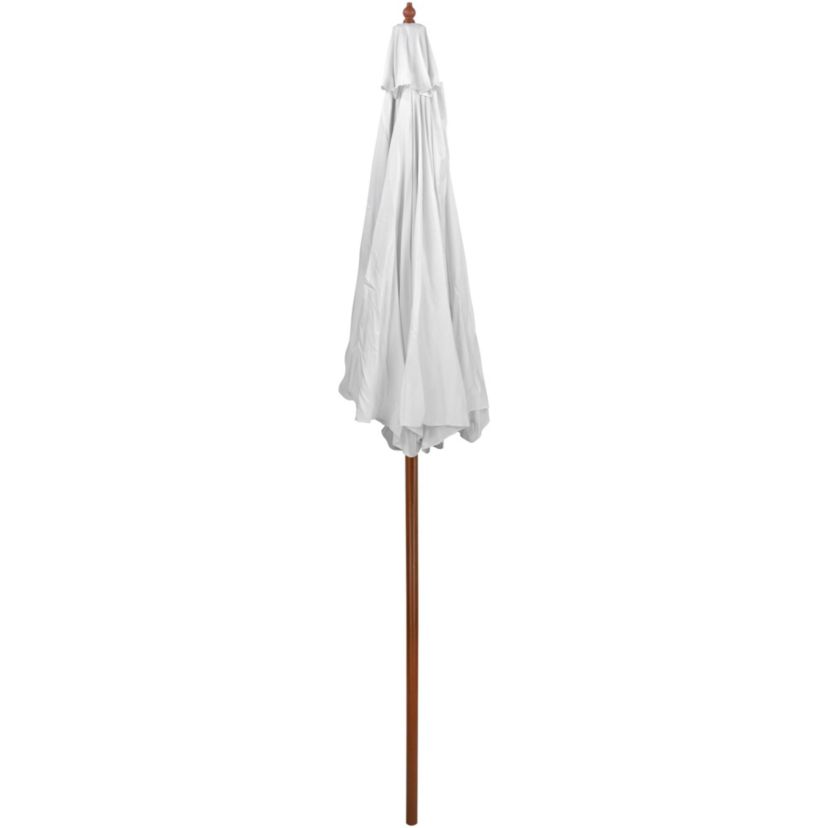 8.5ft Outdoor Patio Market Umbrella with Wooden Pole  White
