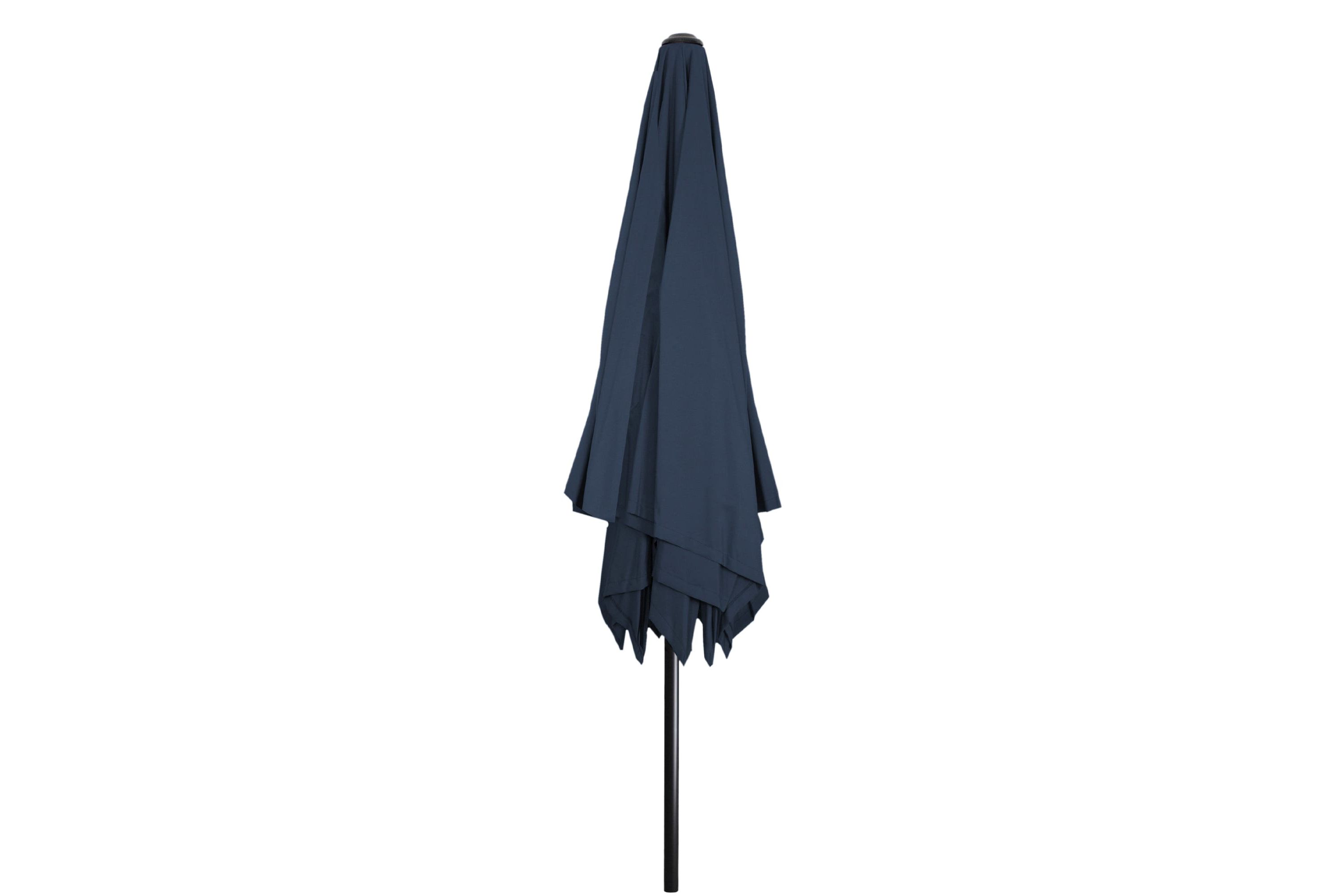 8.5ft Outdoor Patio Lotus Umbrella with Hand Crank  Navy Blue