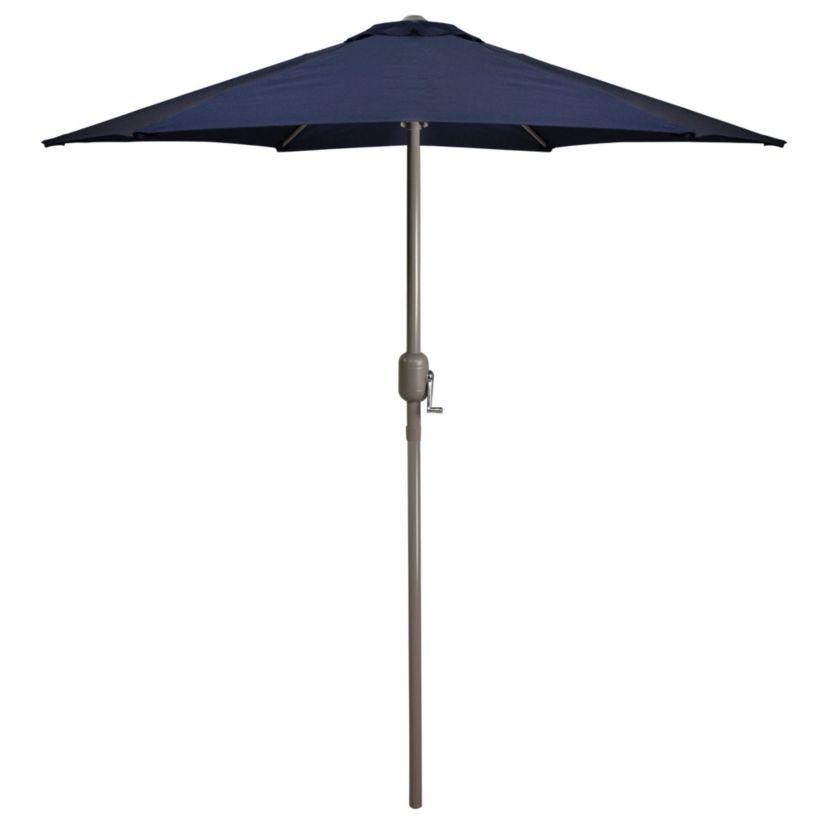7.5ft Outdoor Patio Market Umbrella with Hand Crank  Midnight Blue