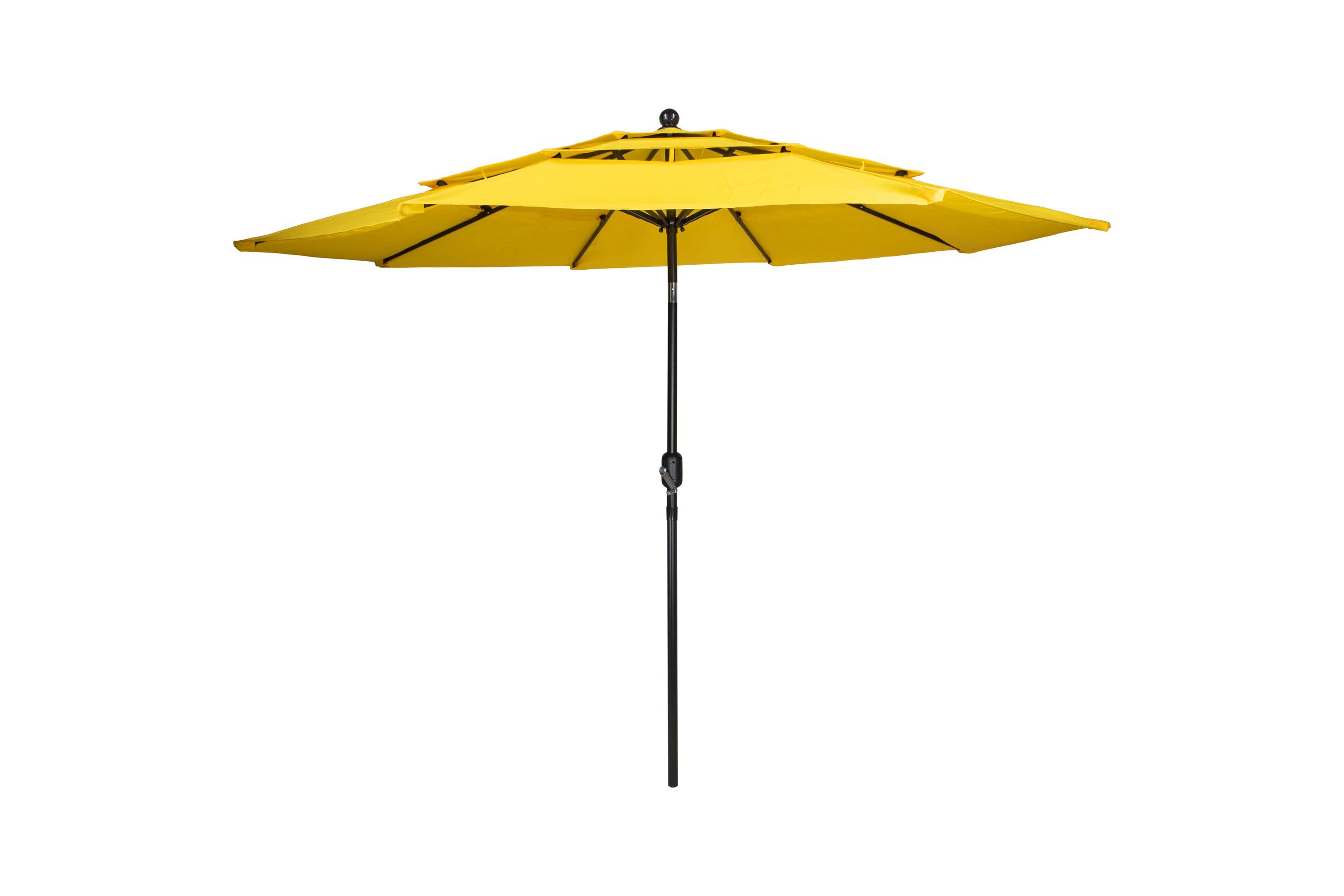 9.75ft Outdoor Patio Market Umbrella with Hand Crank and Tilt  Yellow