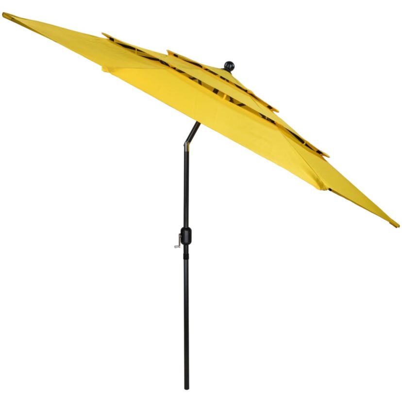 9.75ft Outdoor Patio Market Umbrella with Hand Crank and Tilt  Yellow