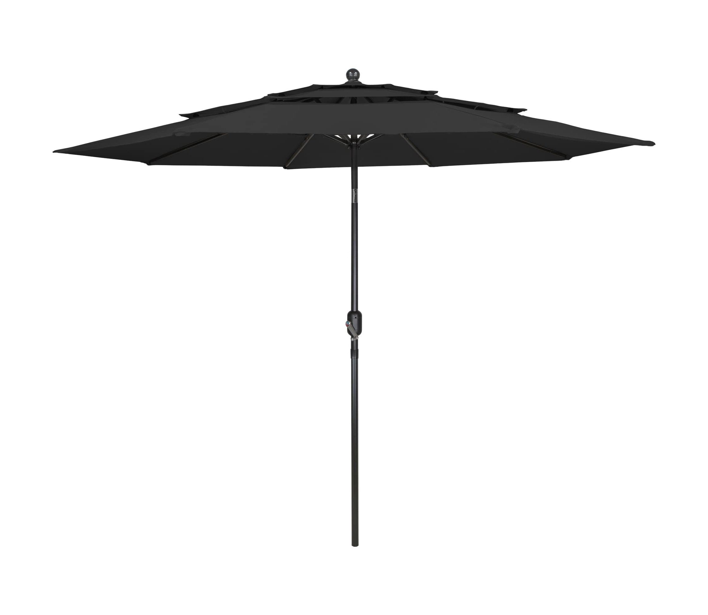 9.75ft Outdoor Patio Market Umbrella with Hand Crank and Tilt  Black