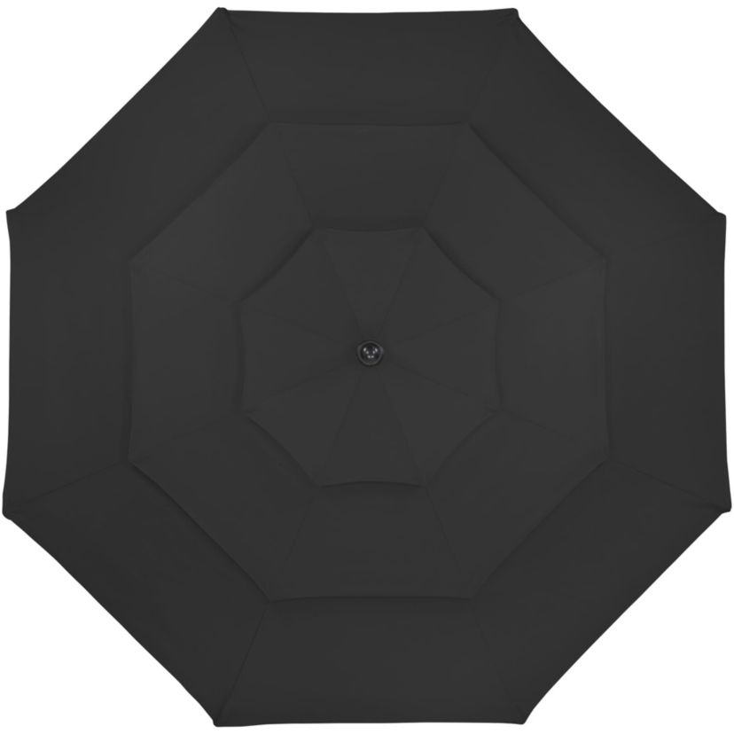 9.75ft Outdoor Patio Market Umbrella with Hand Crank and Tilt  Black