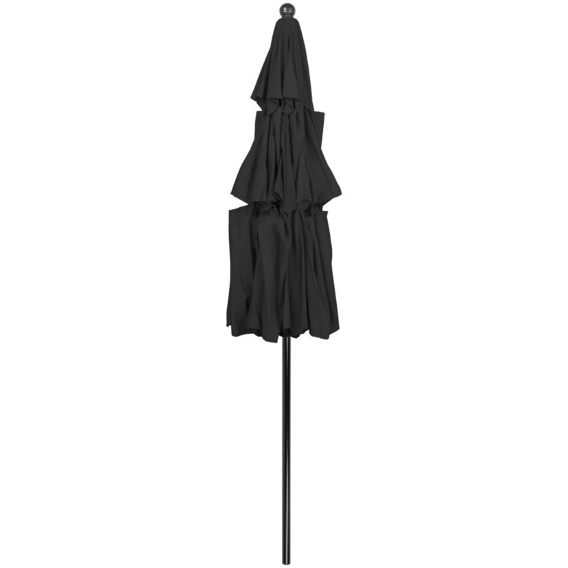 9.75ft Outdoor Patio Market Umbrella with Hand Crank and Tilt  Black