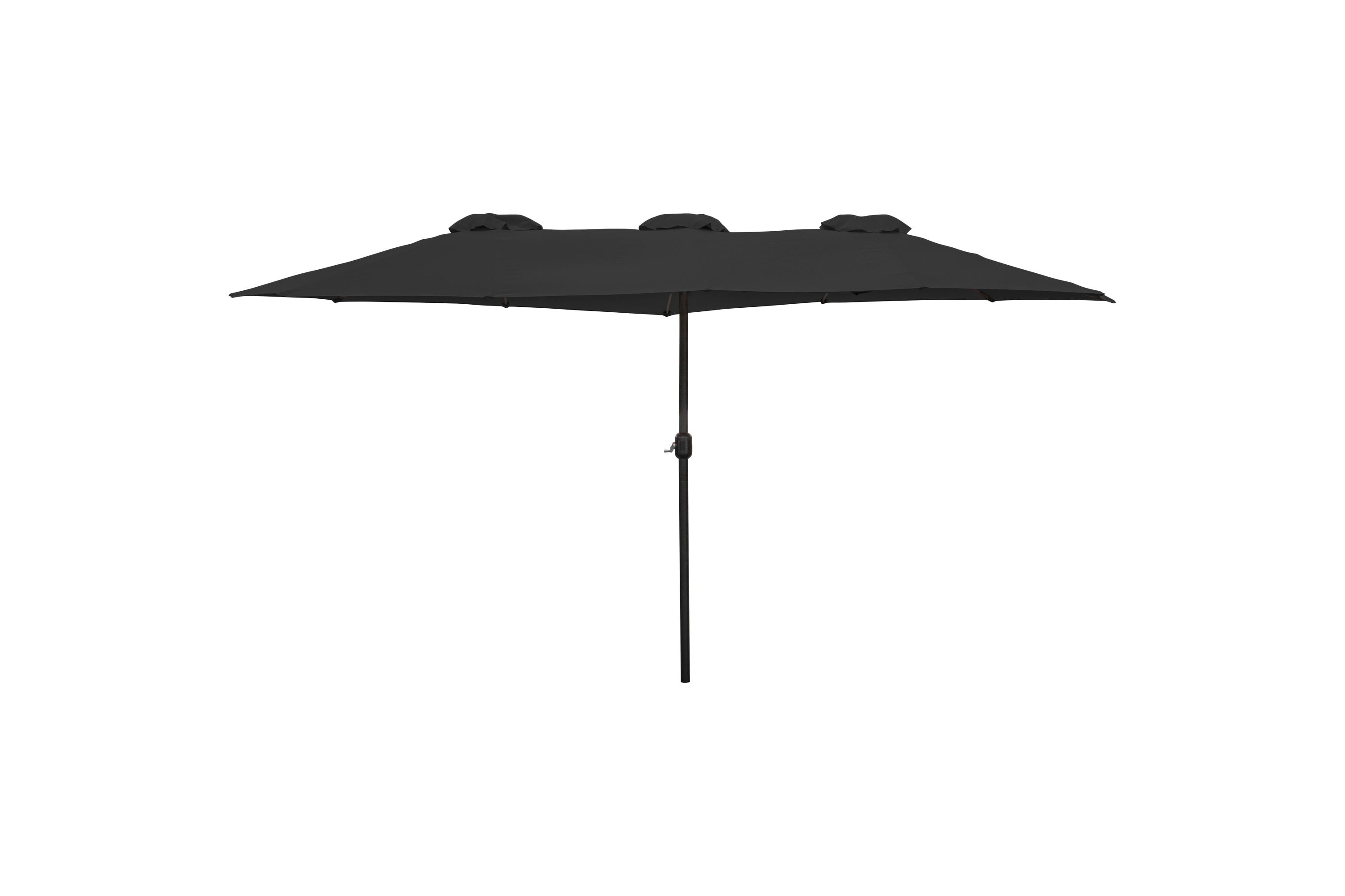 15 Outdoor Patio Market Umbrella with Hand Crank  Black