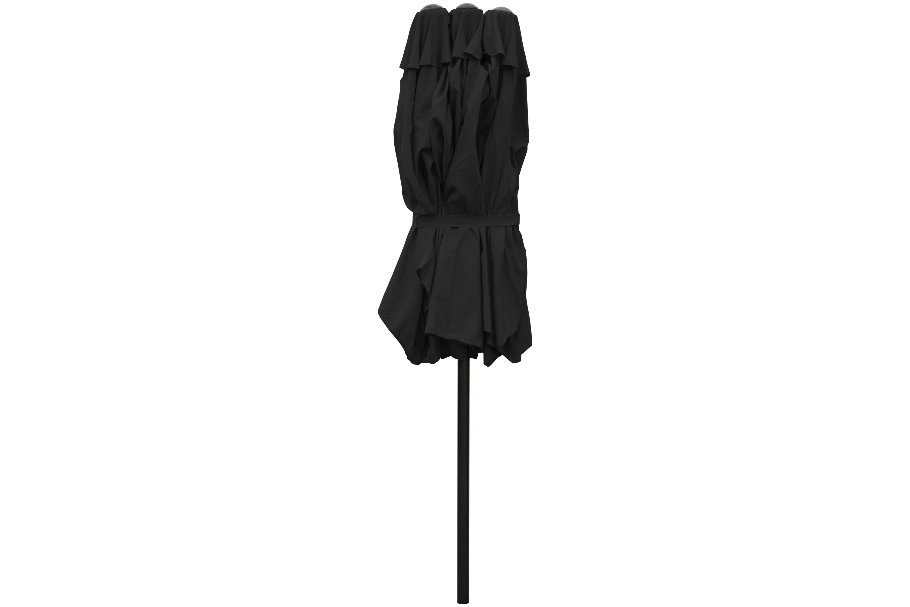 15 Outdoor Patio Market Umbrella with Hand Crank  Black