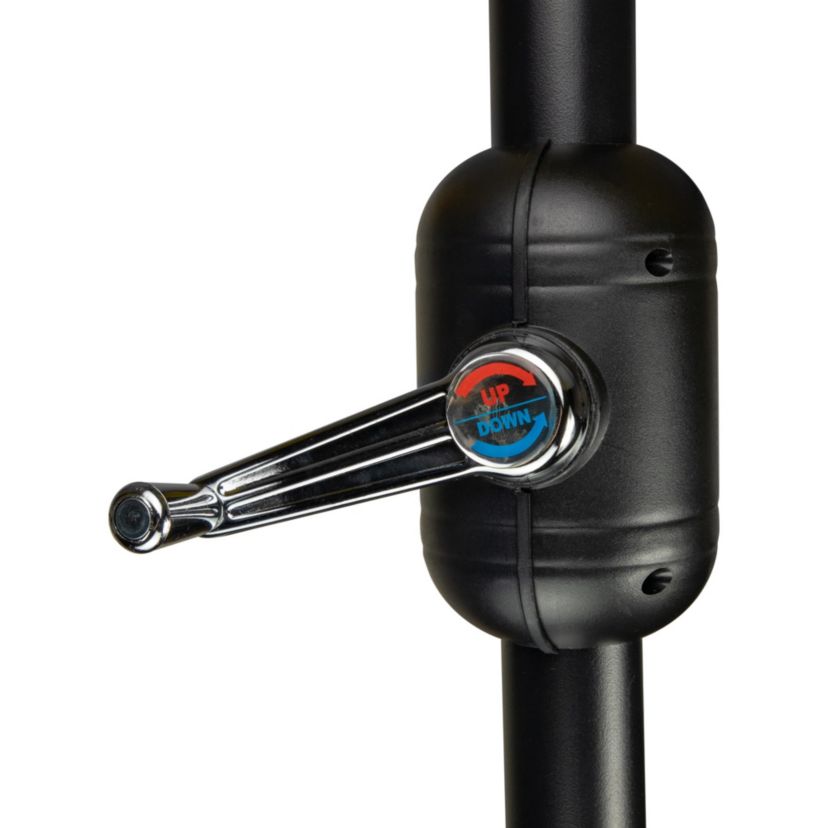 15 Outdoor Patio Market Umbrella with Hand Crank  Black