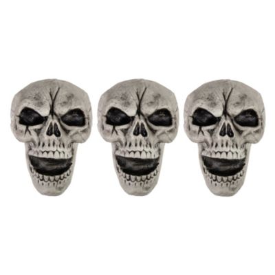 Set of 3 Skull Stakes Outdoor Yard Halloween Decorations