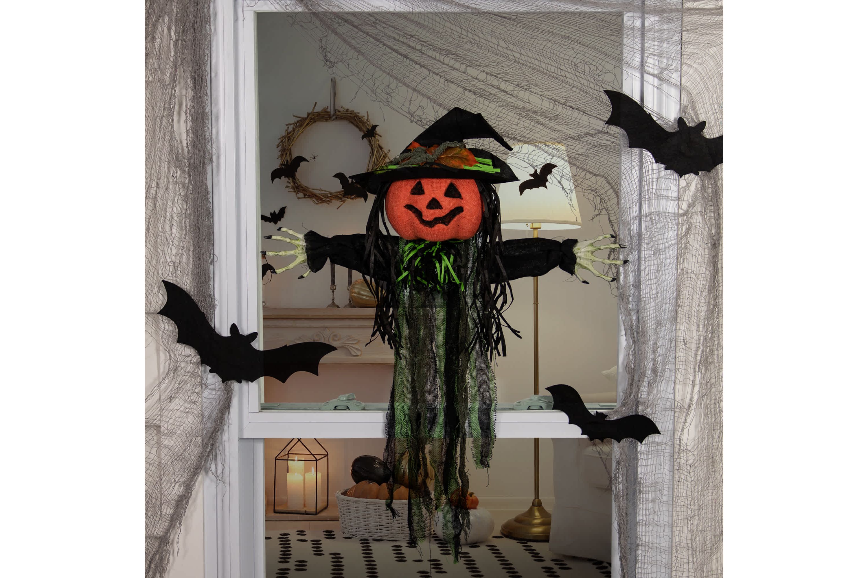 Creepy Jack-O-Lantern 3-D Halloween Window Decoration