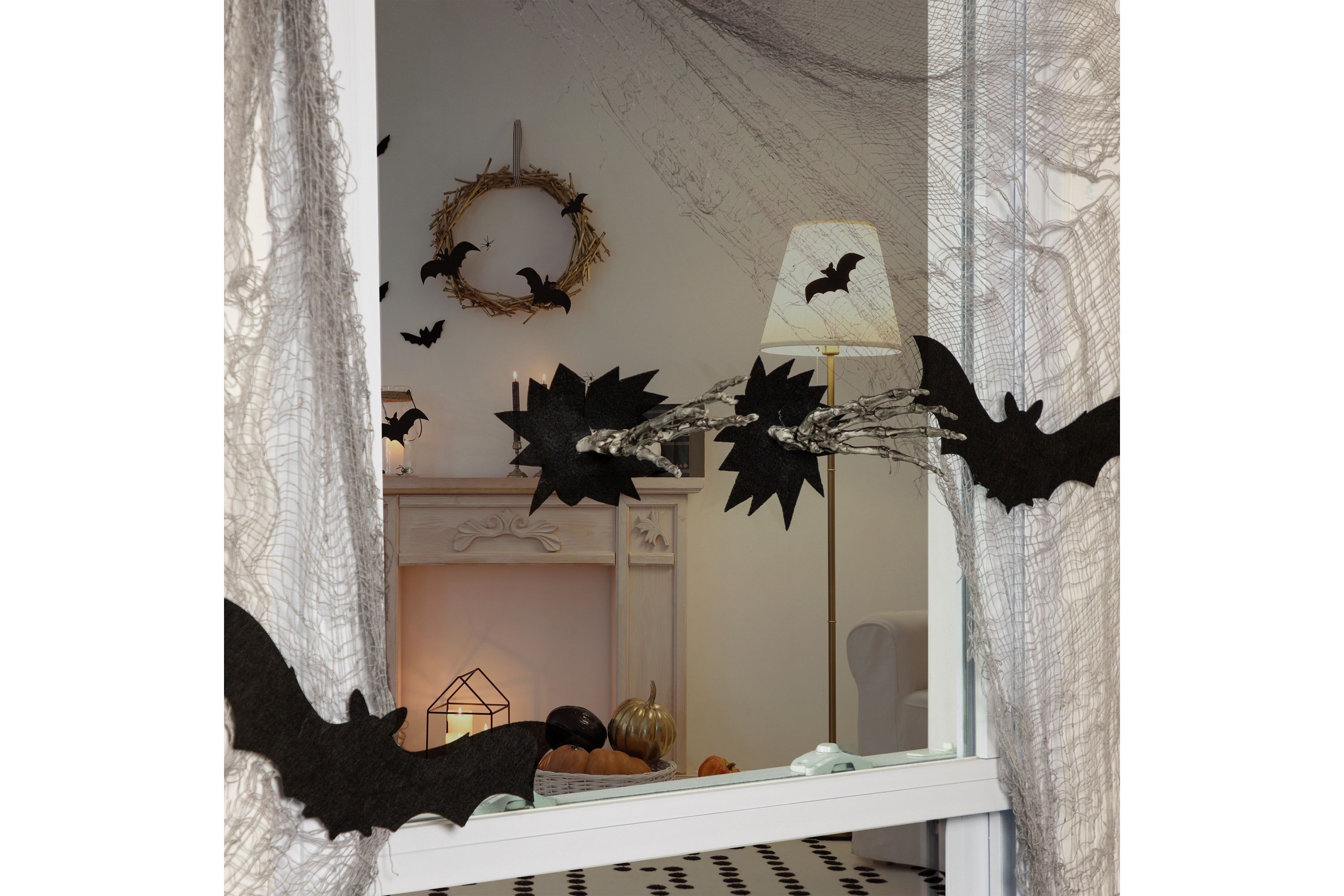 7" Skeleton Hands Halloween Window Decoration