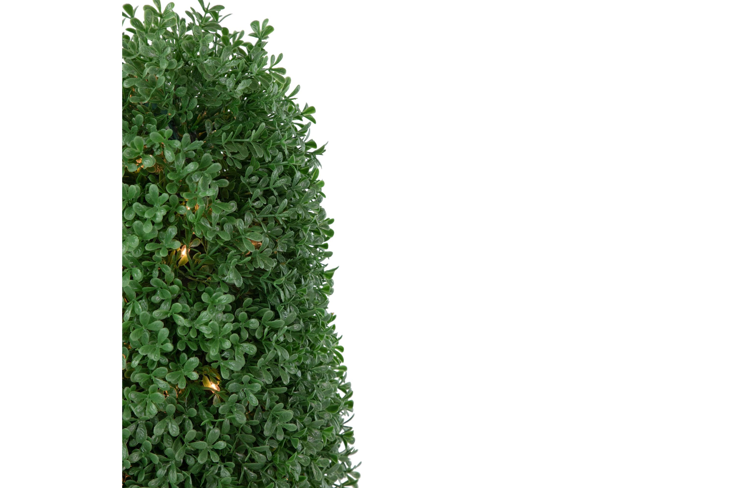 18" Pre-Lit Artificial Boxwood Cone Topiary Tree with Round Pot  Clear Lights