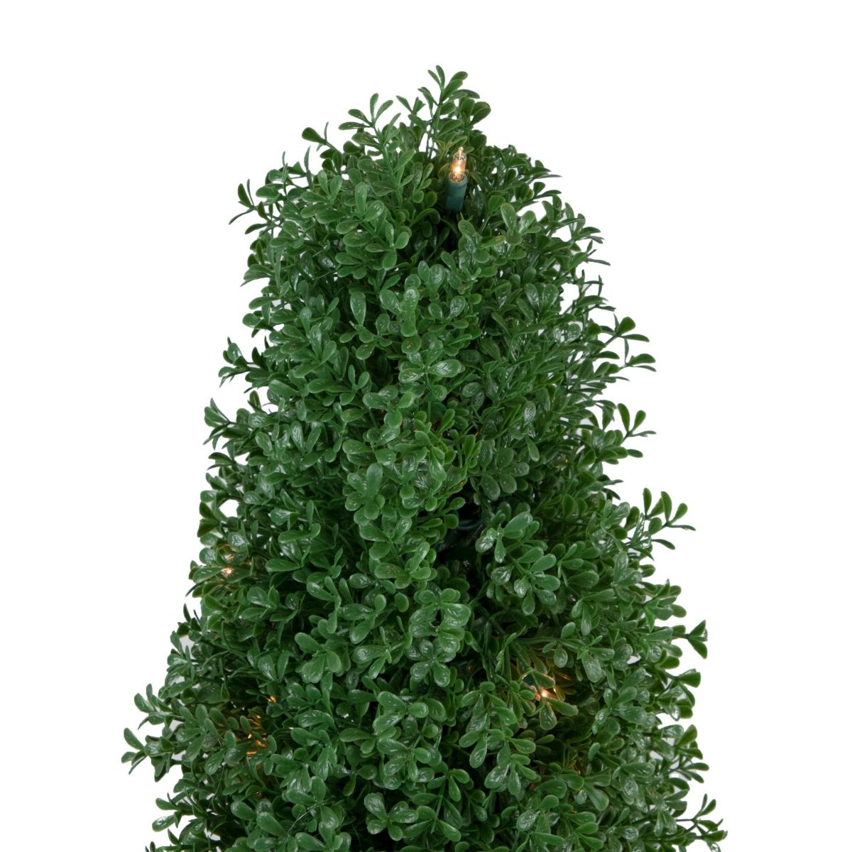 4 Pre-Lit Artificial Boxwood Cone Topiary Tree with Round Pot  Clear Lights