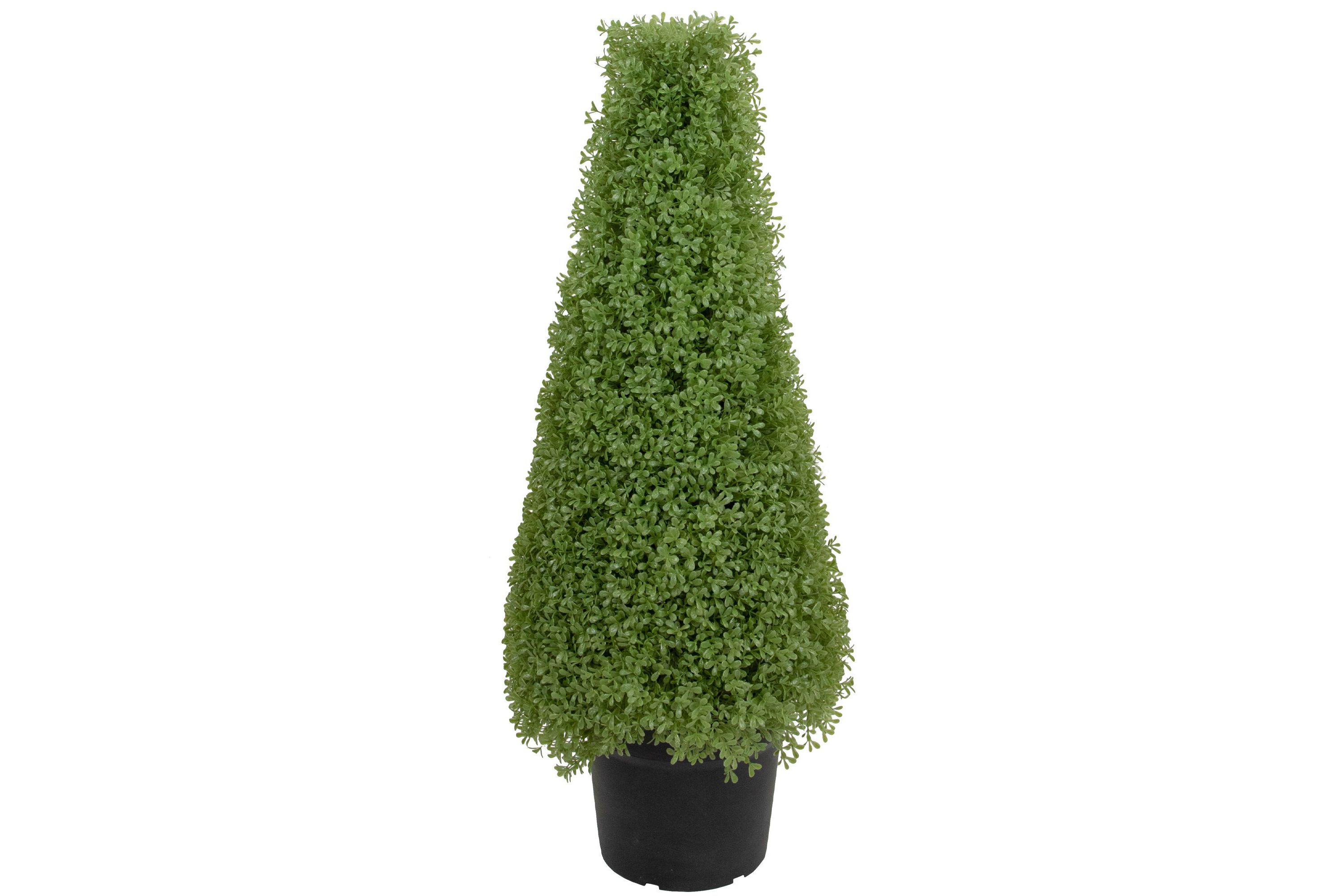 3 Artificial Boxwood Cone Topiary Tree with Round Pot  Unlit