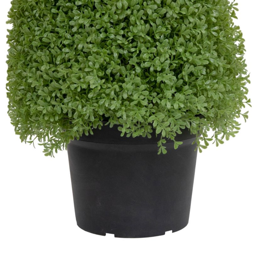 3 Artificial Boxwood Cone Topiary Tree with Round Pot  Unlit