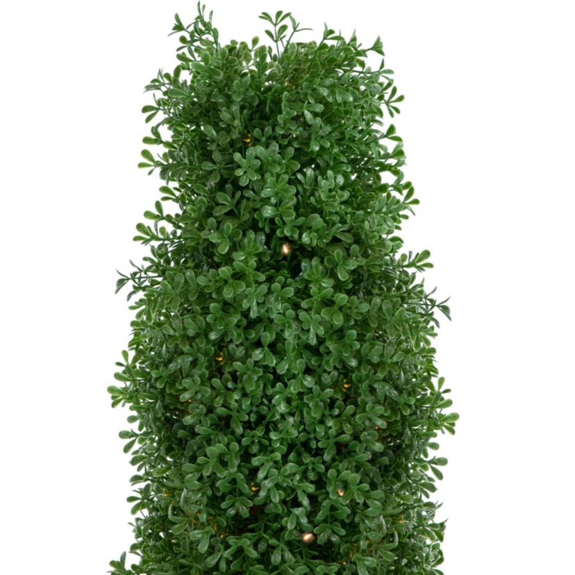 4 Pre-Lit Artificial Boxwood Cone Topiary Tree with Pot  Clear Lights