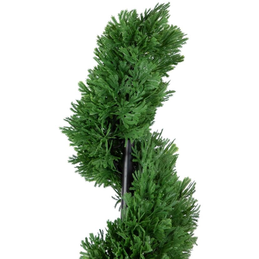 Real Touch™ Artificial Cedar Spiral Topiary Tree in Black Pot  Unlit - 4