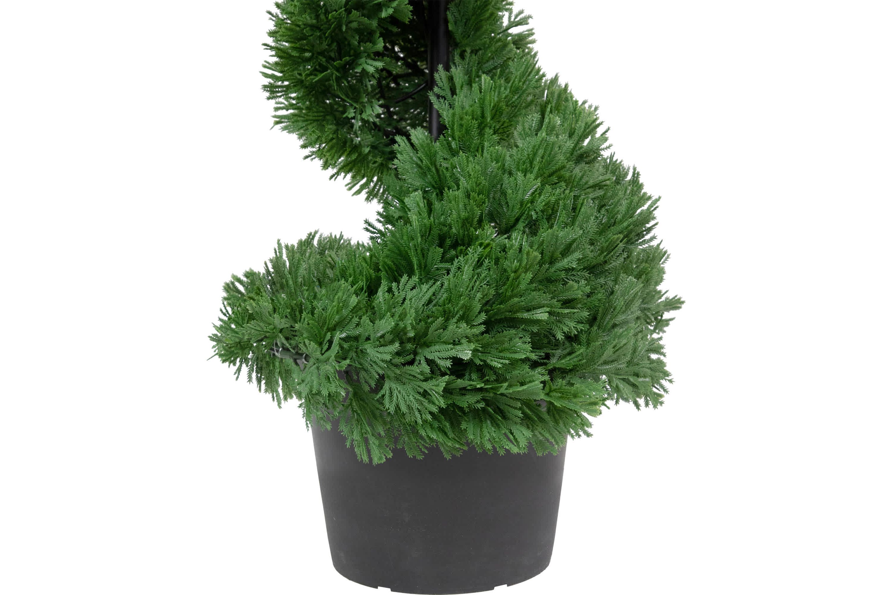 Real Touch™ Artificial Cedar Spiral Topiary Tree in Black Pot  Unlit - 4