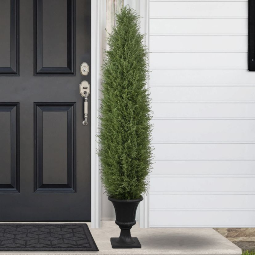 Real Touch™ Artificial Cedar Pine Arborvitae Tree in Urn Style Pot  Unlit - 5