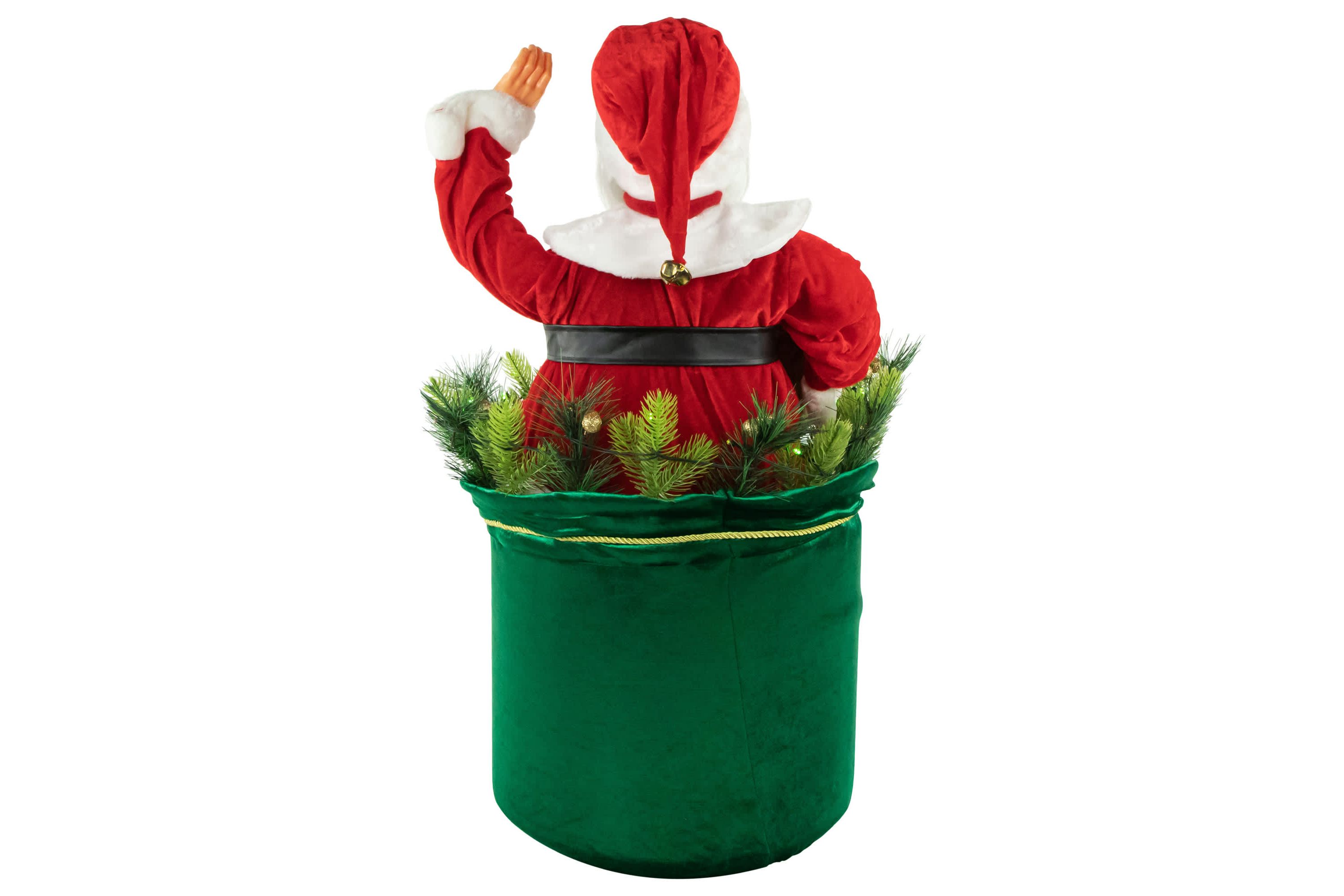 LED Lighted and Animated Gift Bag with Santa Claus Christmas Figure - 32"