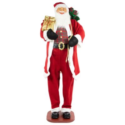 Northlight 72Inch Country Santa Claus Standing Christmas Figure