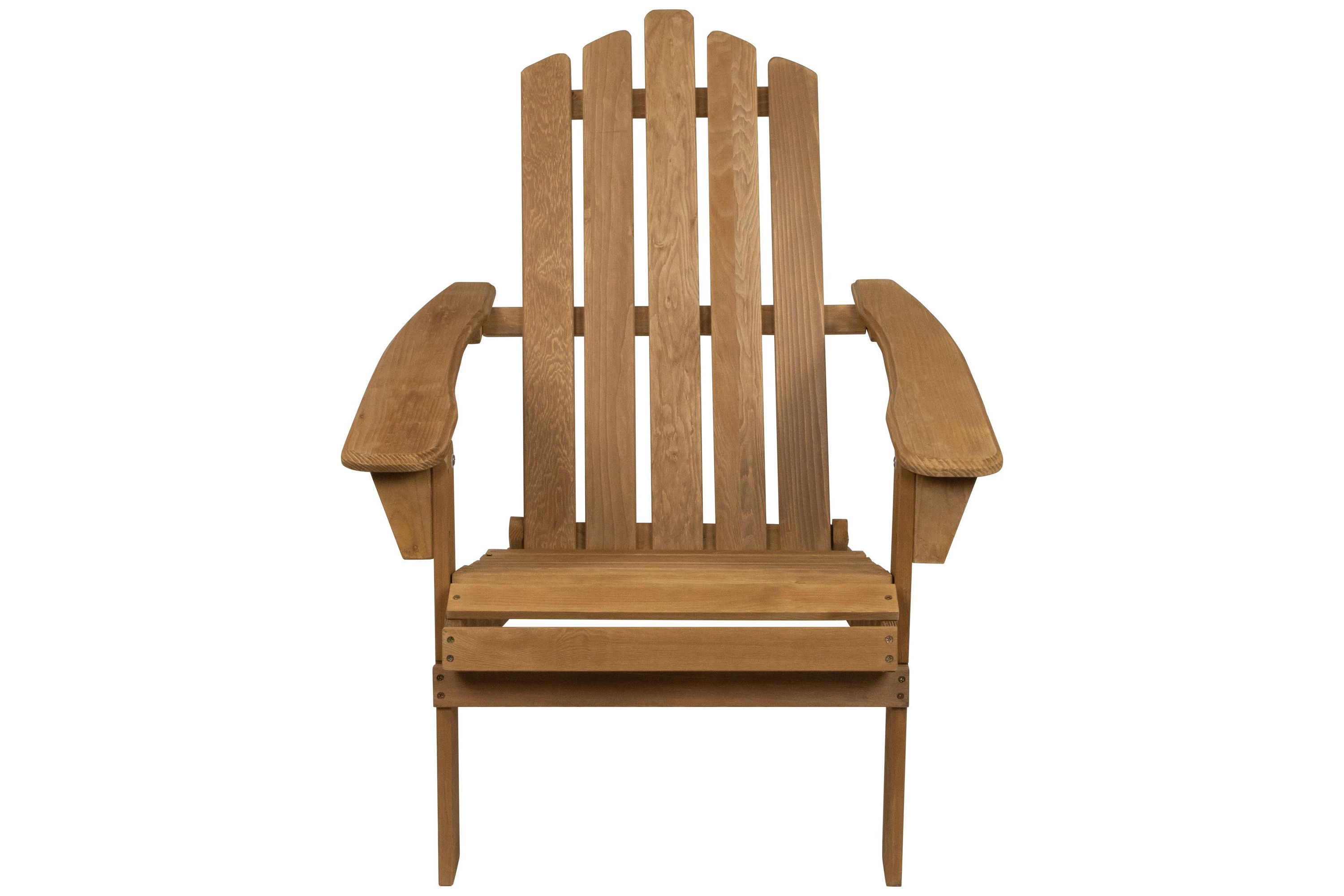 36" Natural Stained Classic Folding Wood Adirondack Chair
