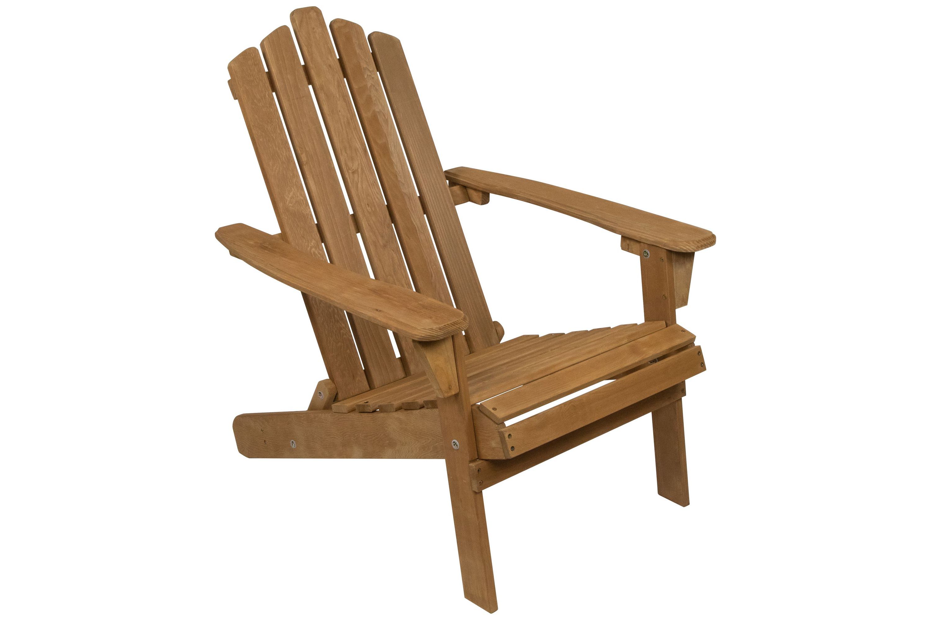 36" Natural Stained Classic Folding Wood Adirondack Chair