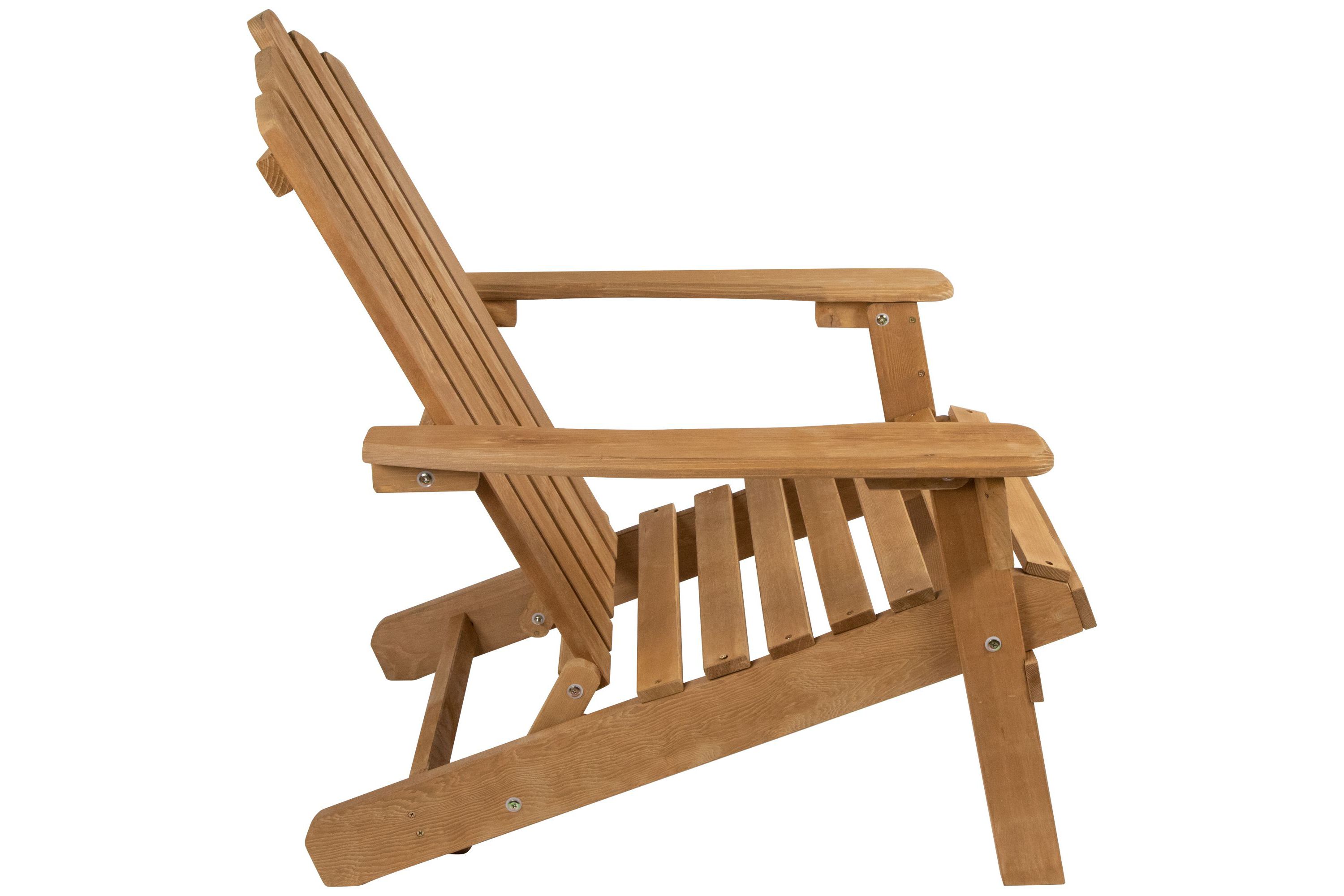 36" Natural Stained Classic Folding Wood Adirondack Chair