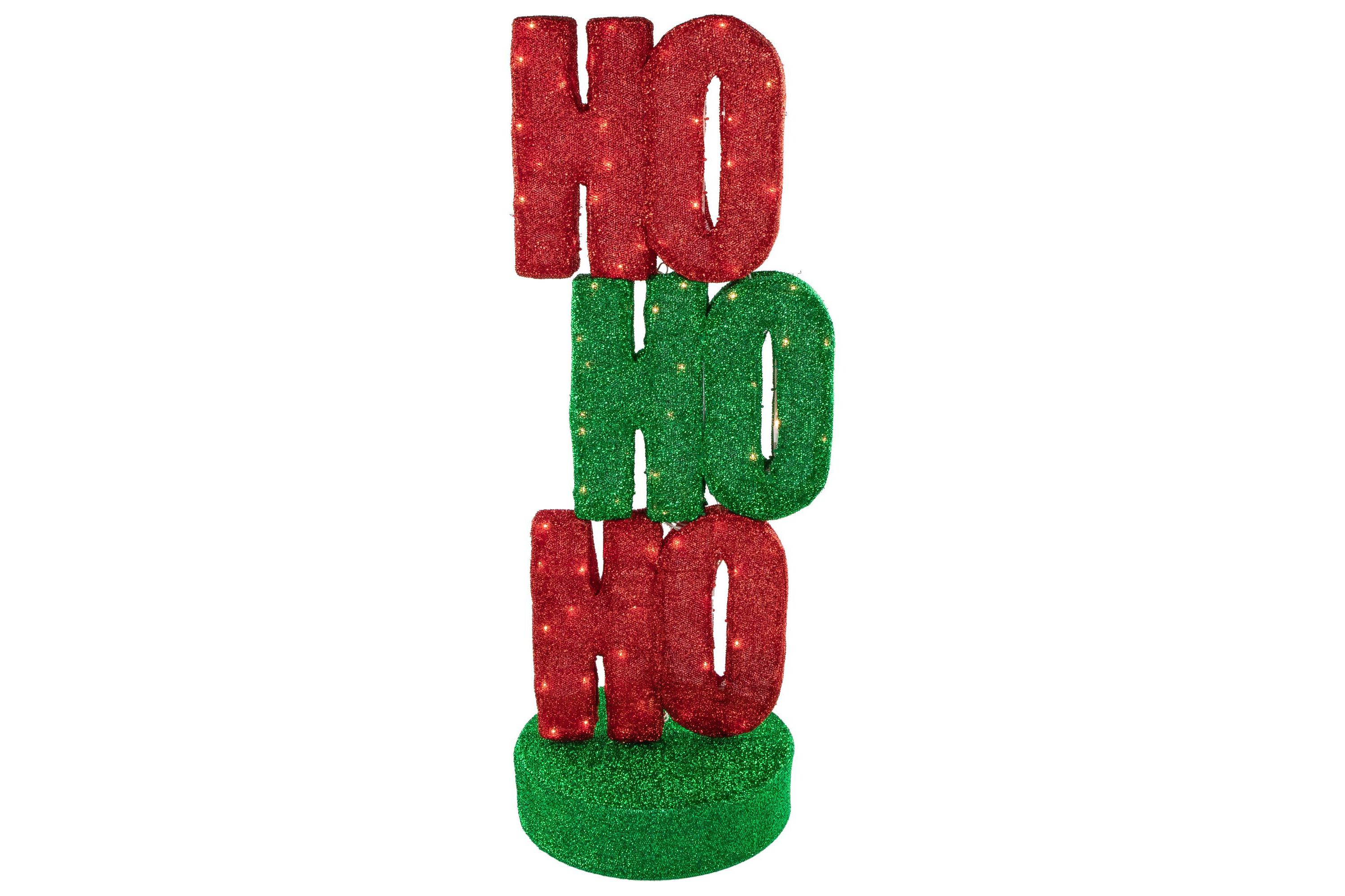 Lighted "Ho Ho Ho" Outdoor Christmas Sign Decoration - 39" - Warm White Lights