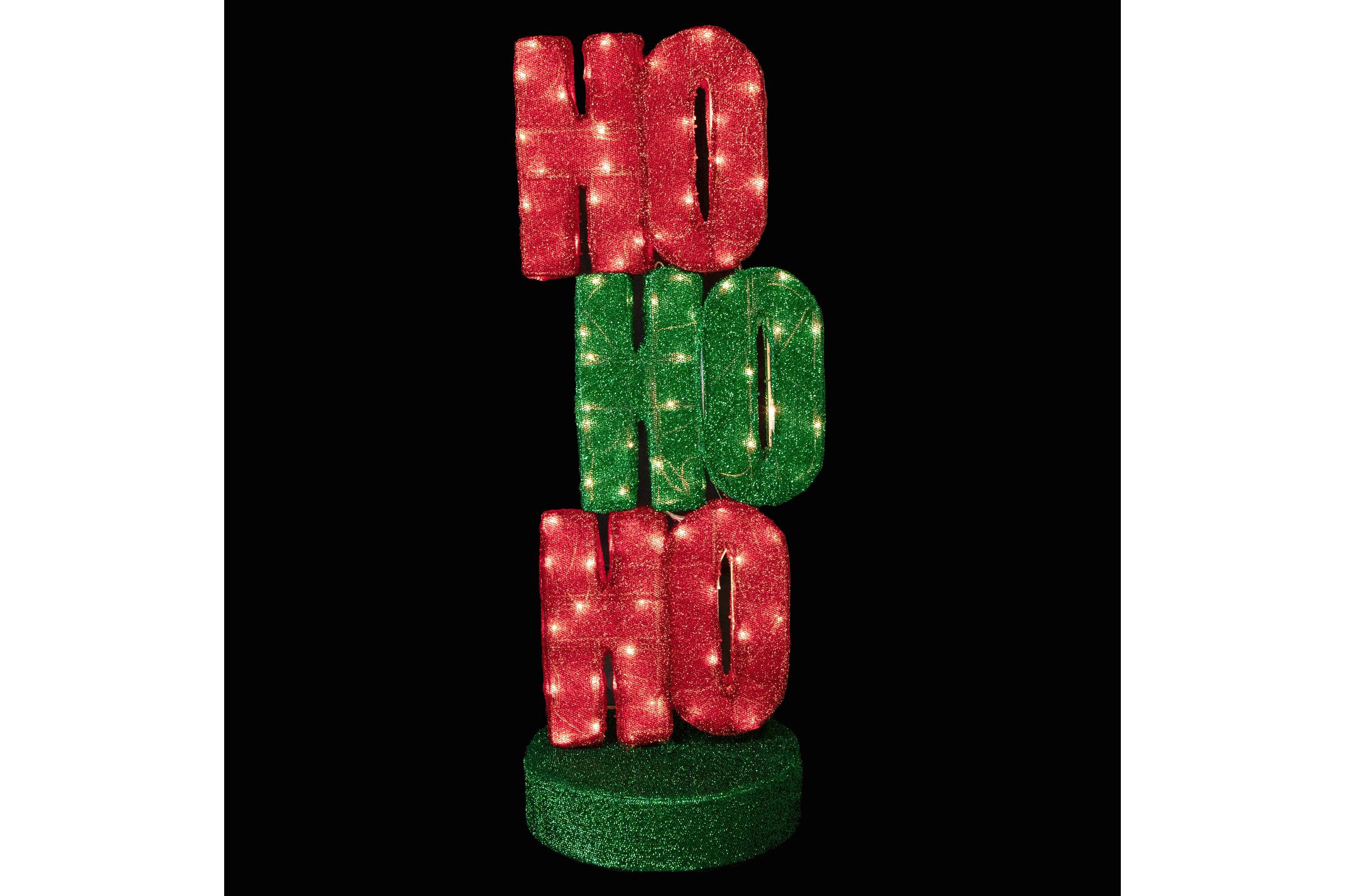 Lighted "Ho Ho Ho" Outdoor Christmas Sign Decoration - 39" - Warm White Lights
