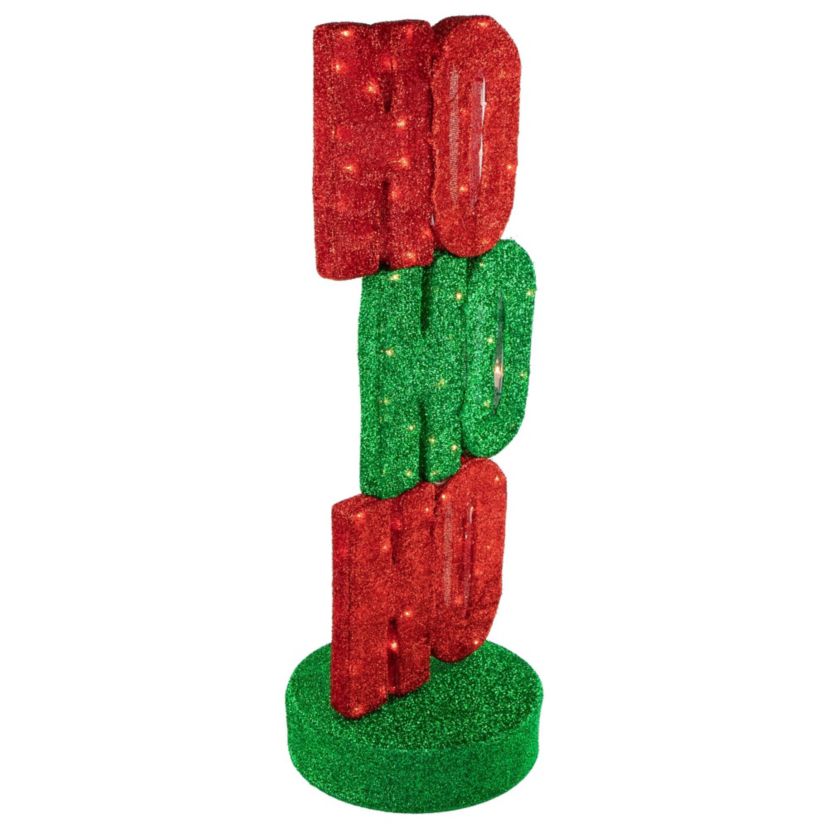 Lighted "Ho Ho Ho" Outdoor Christmas Sign Decoration - 39" - Warm White Lights