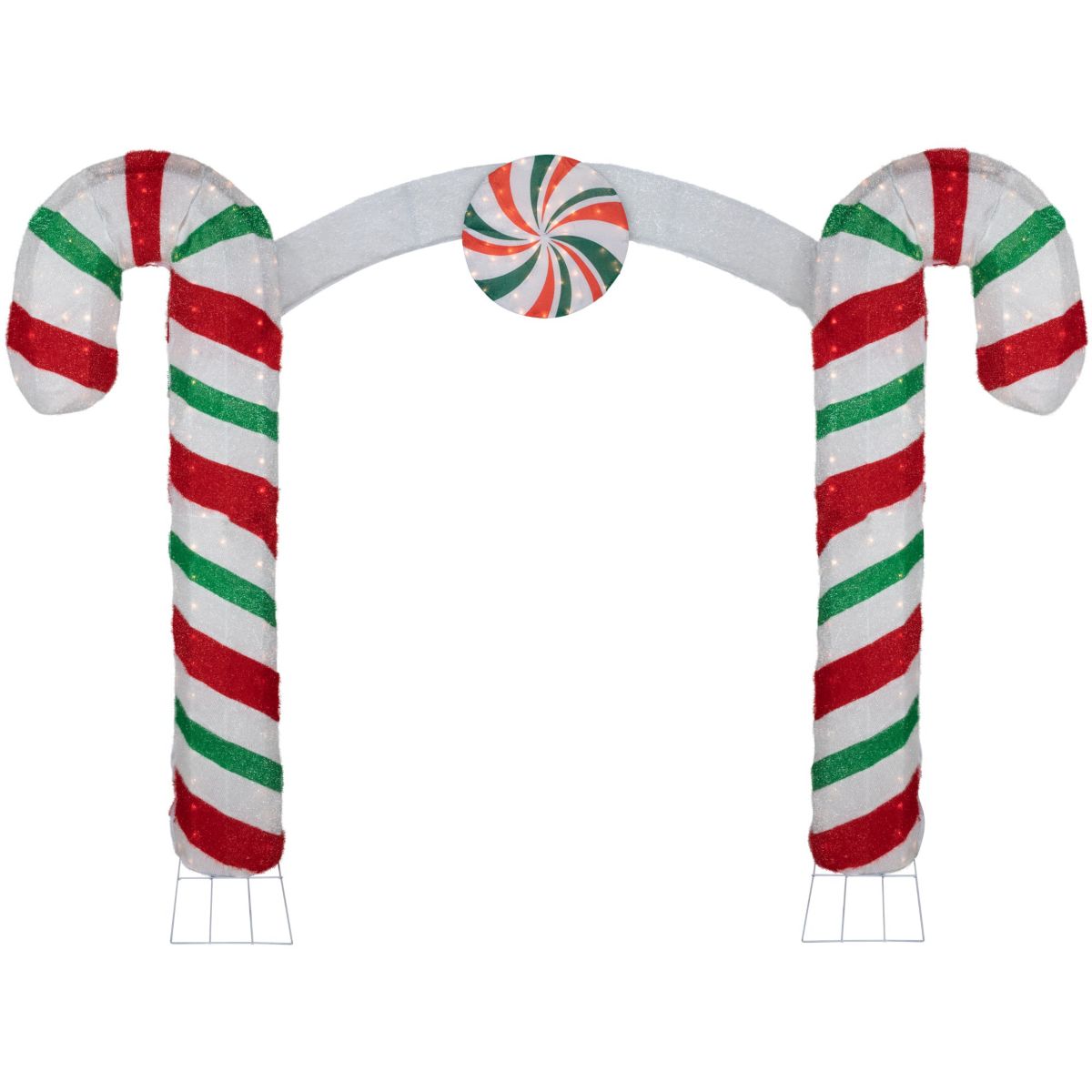 7ft Lighted Double Candy Cane Archway Outdoor Christmas Decoration