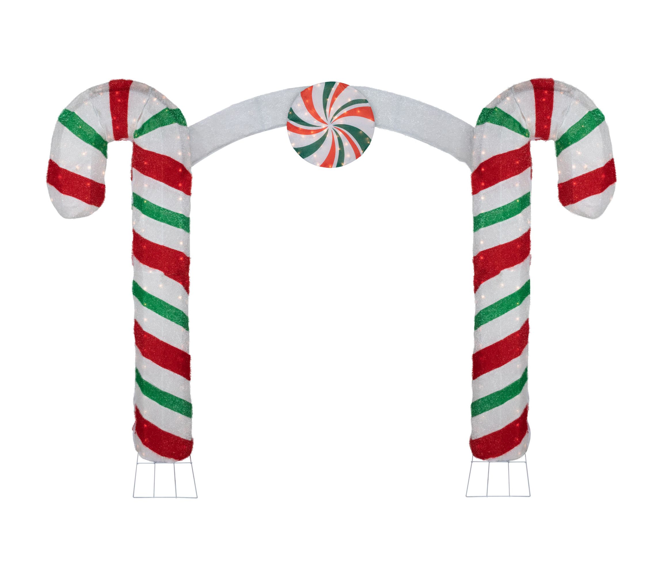 7ft Lighted Double Candy Cane Archway Outdoor Christmas Decoration