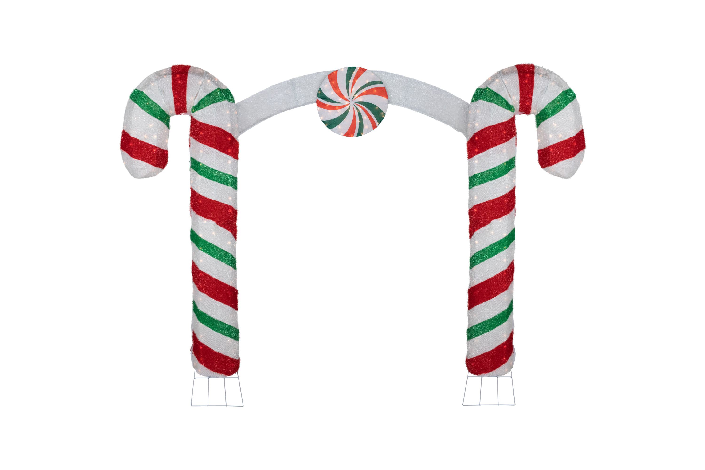 7ft Lighted Double Candy Cane Archway Outdoor Christmas Decoration
