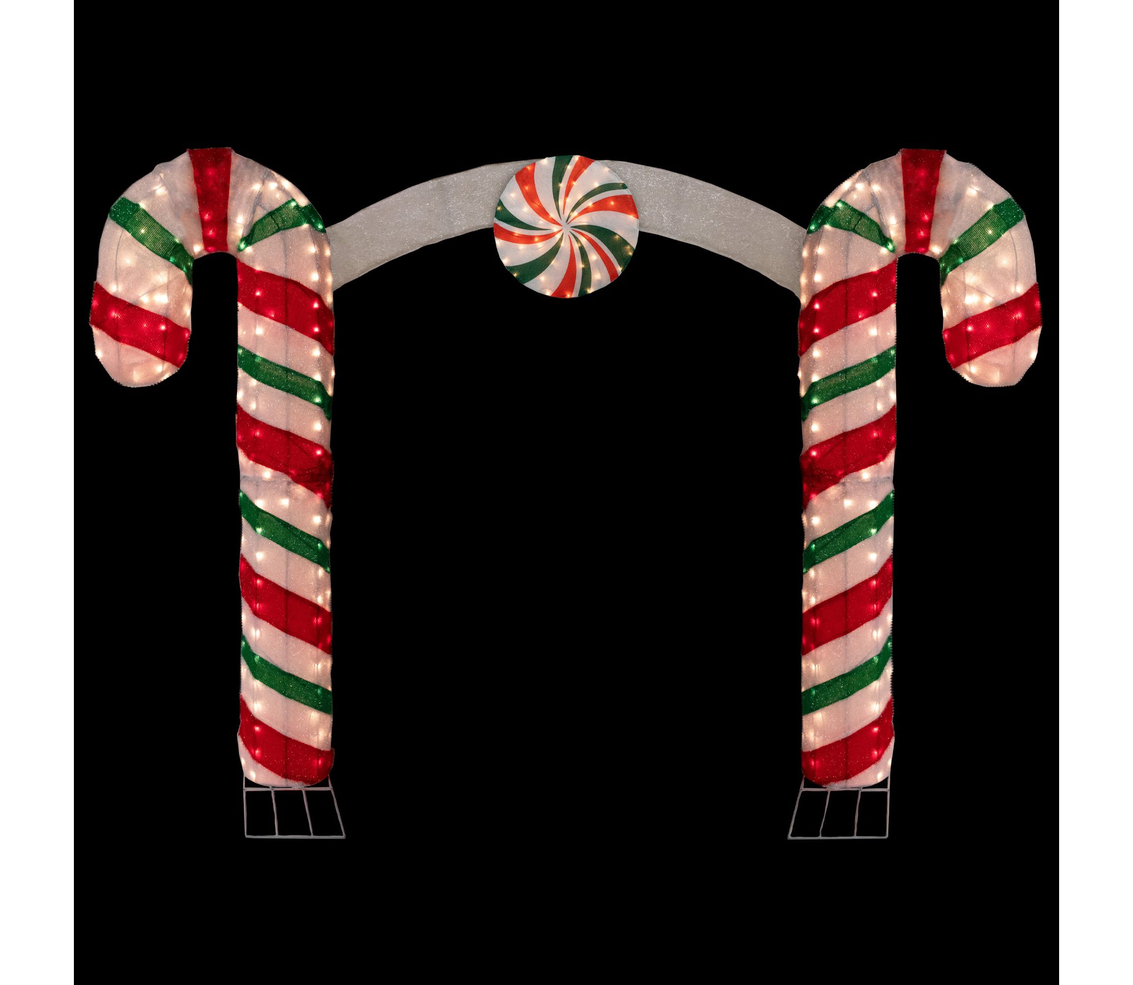7ft Lighted Double Candy Cane Archway Outdoor Christmas Decoration