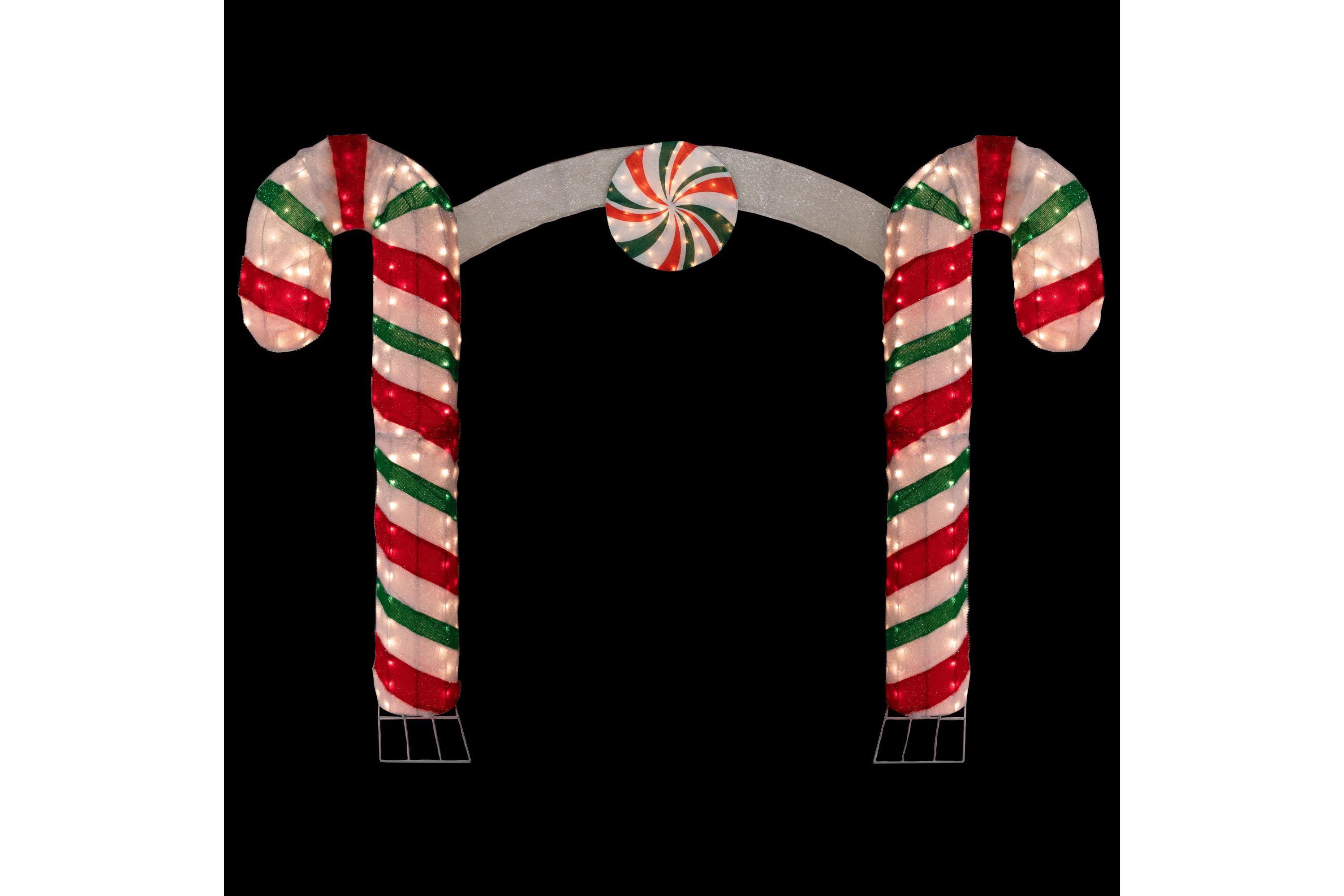 7ft Lighted Double Candy Cane Archway Outdoor Christmas Decoration