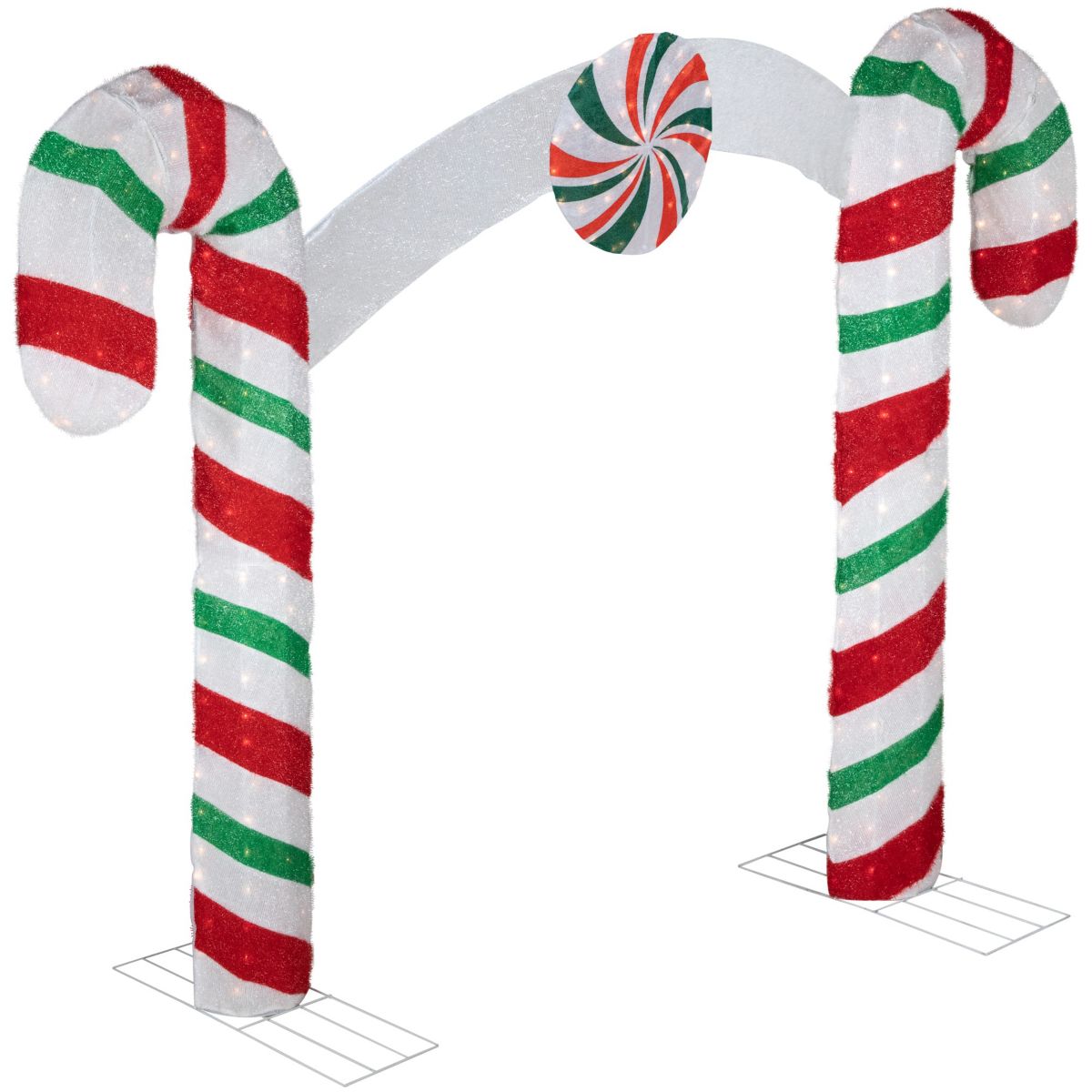 7ft Lighted Double Candy Cane Archway Outdoor Christmas Decoration