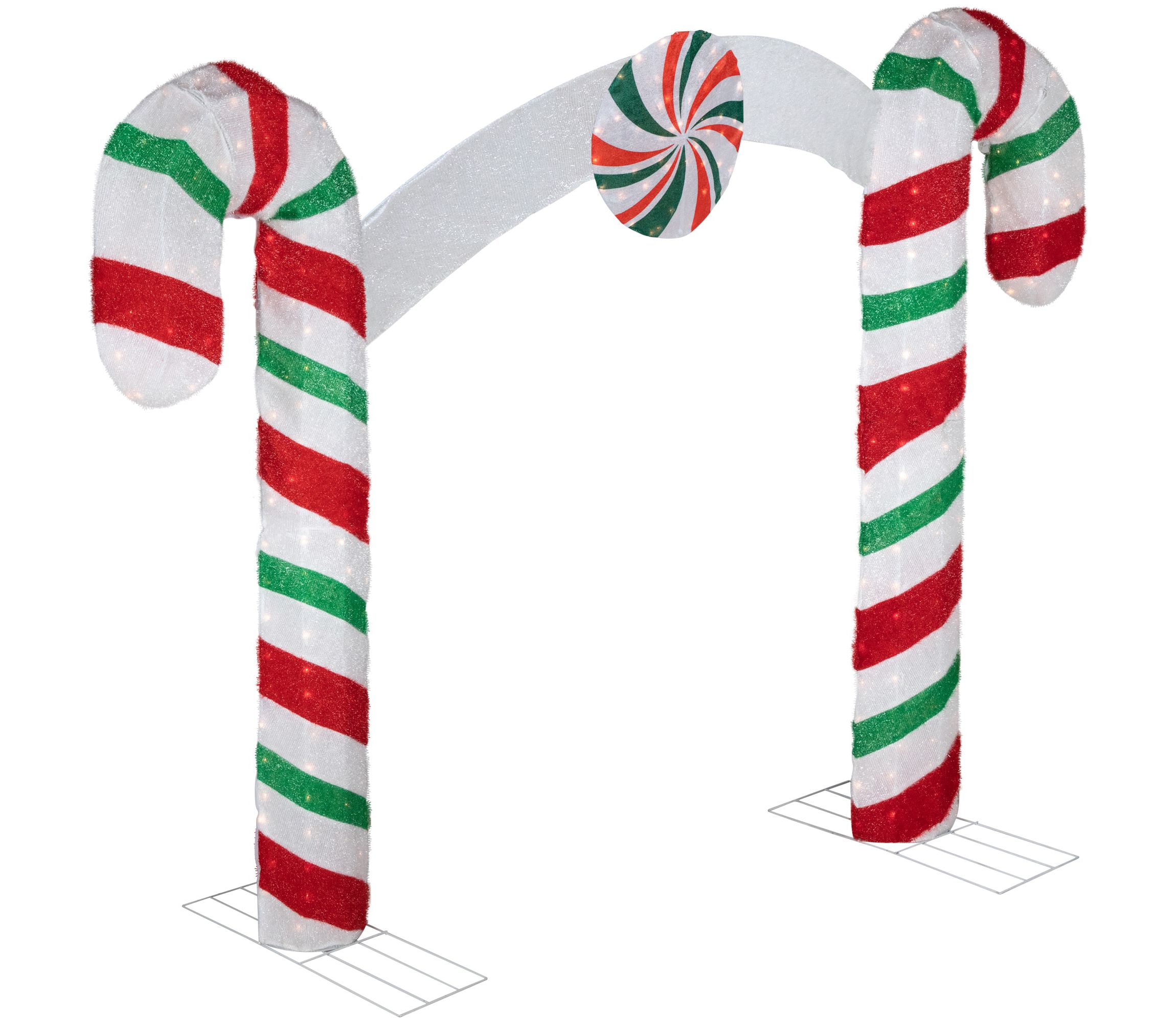 7ft Lighted Double Candy Cane Archway Outdoor Christmas Decoration