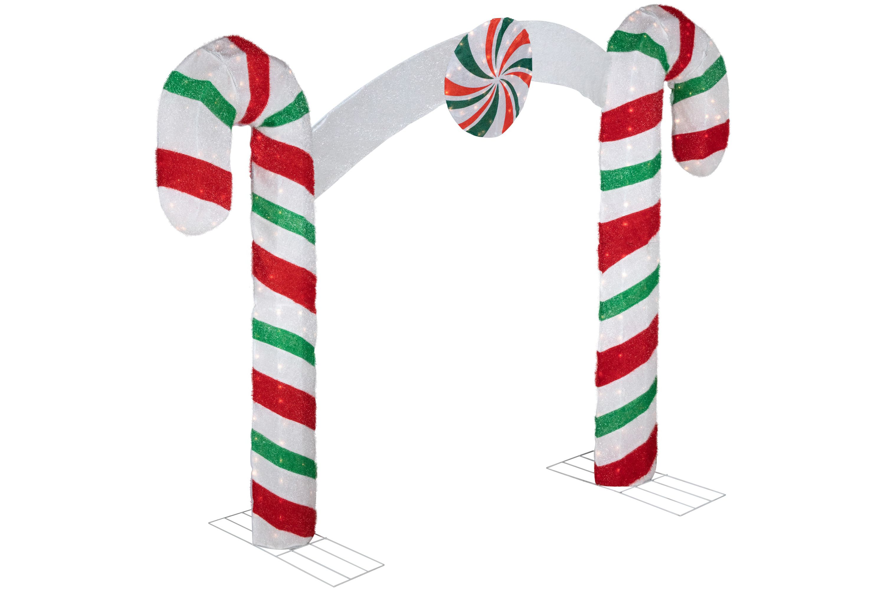 7ft Lighted Double Candy Cane Archway Outdoor Christmas Decoration