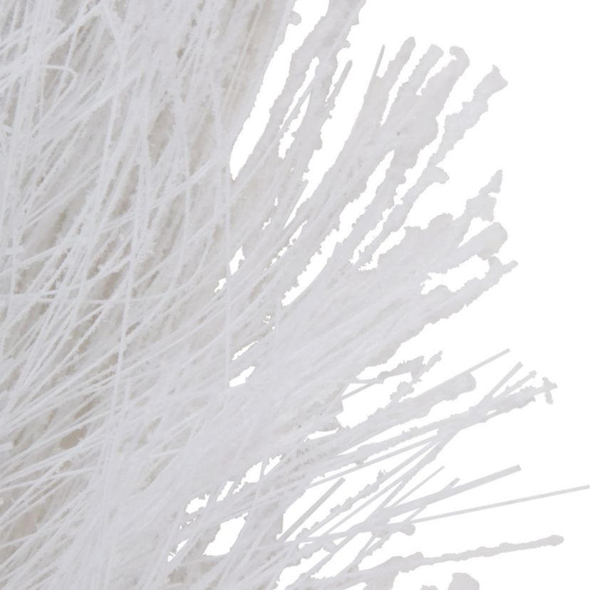 6ft x 10inch White Flocked Artificial Christmas Garland with Pine Cones Unlit