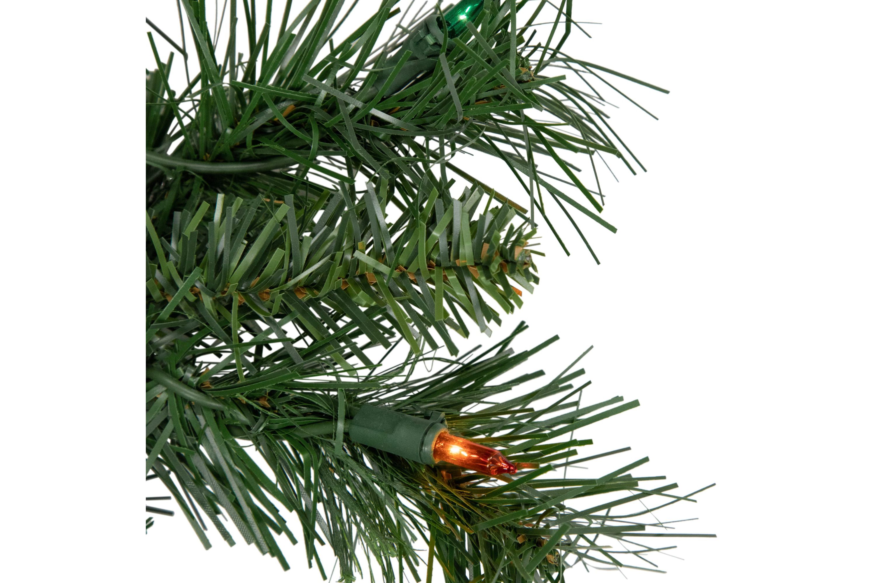 Pre-lit Chatham Pine Artificial Christmas Wreath  24-Inch  Multi-Color Lights