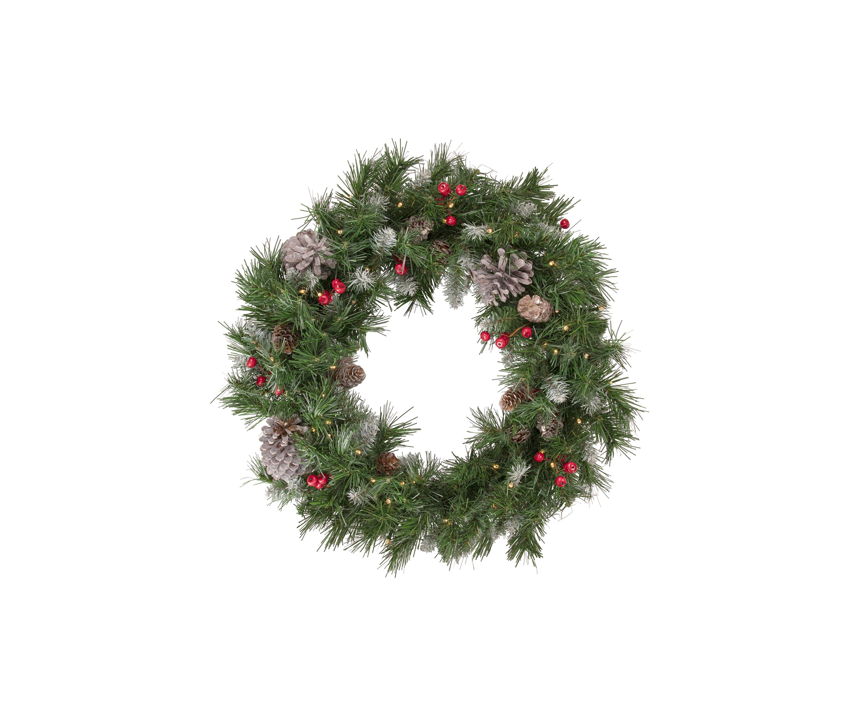 5-Piece Pre-Lit Frosted Verona Berry Pine Artificial Christmas Entryway Set