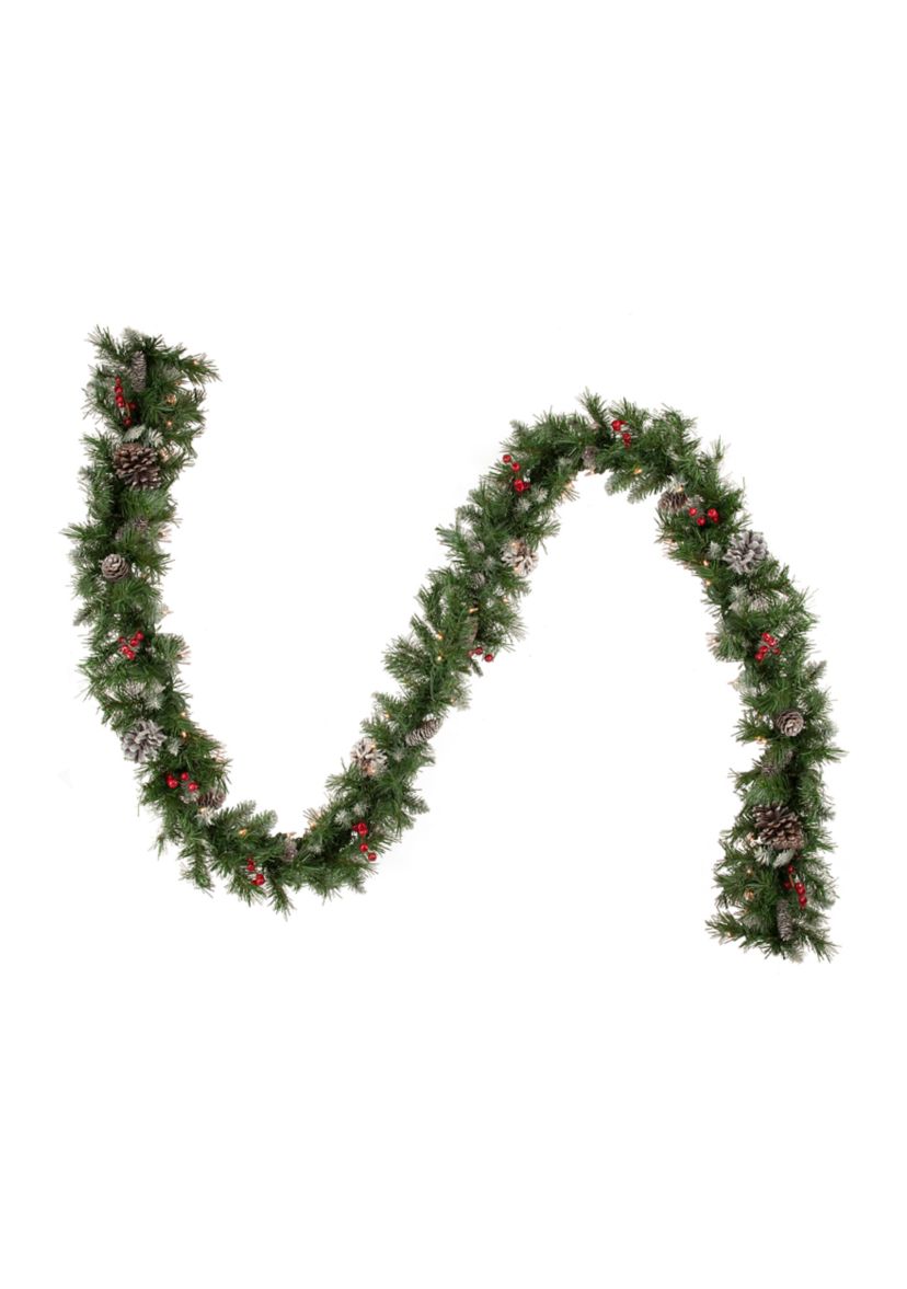 5-Piece Pre-Lit Frosted Verona Berry Pine Artificial Christmas Entryway Set