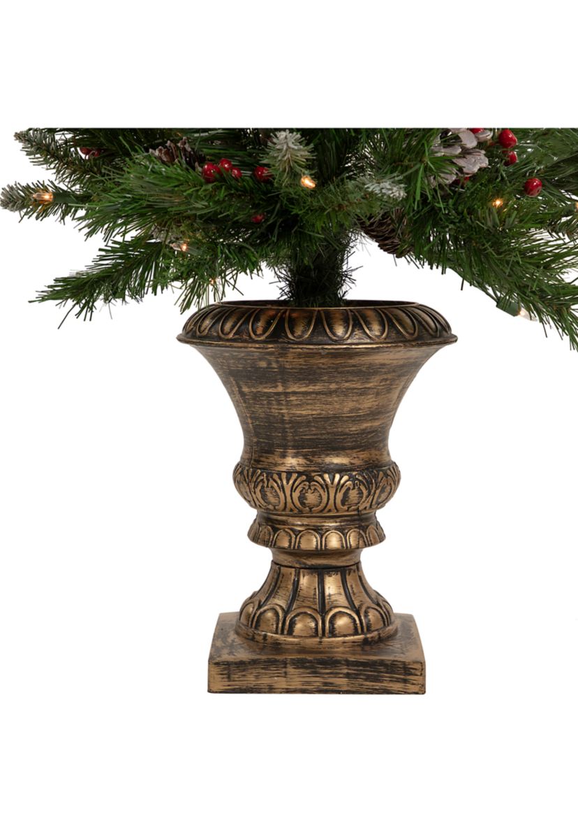 5-Piece Pre-Lit Frosted Verona Berry Pine Artificial Christmas Entryway Set