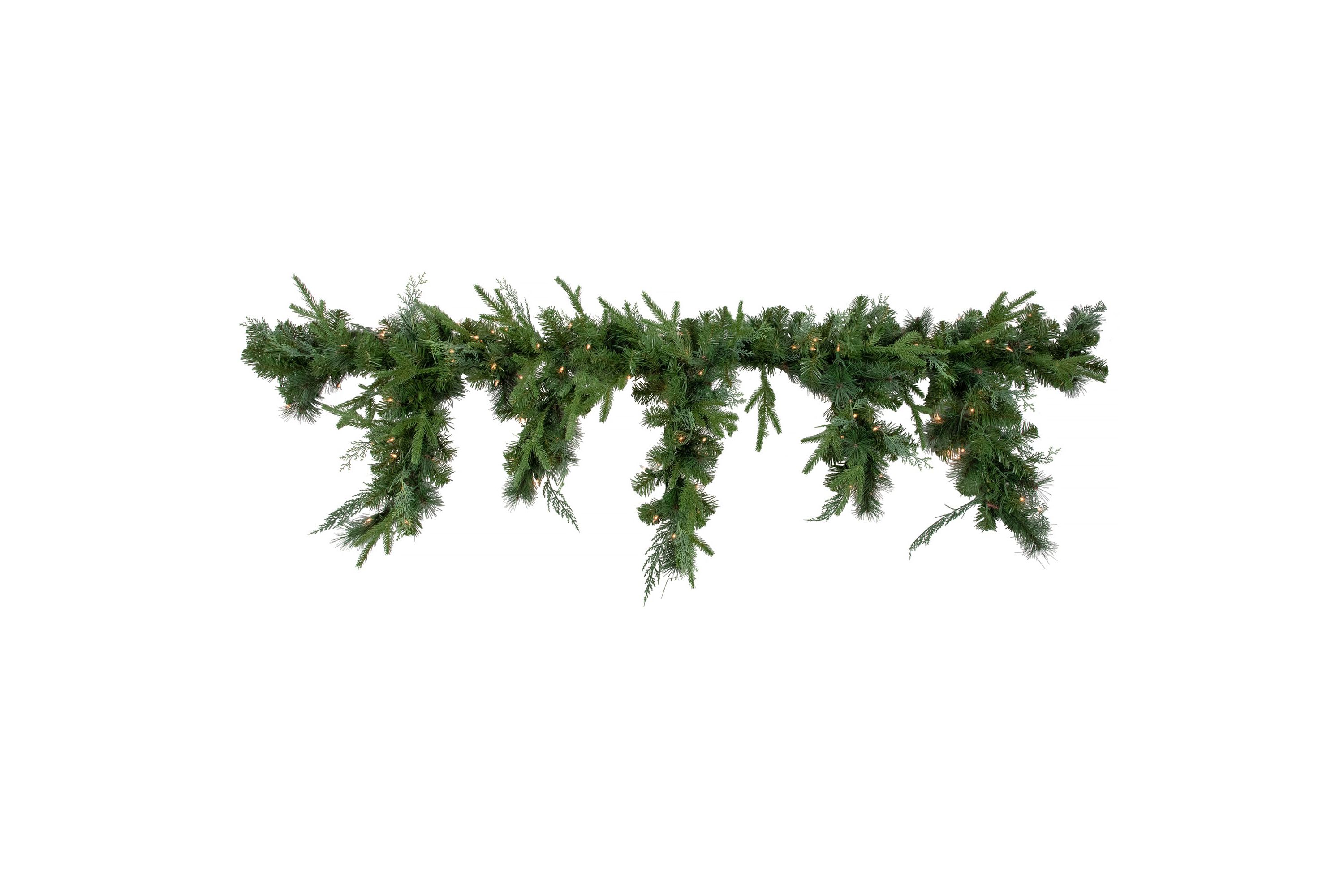 6 x 18" Pre-Lit Mixed Pine Artificial Christmas Icicle Garland  Clear Lights