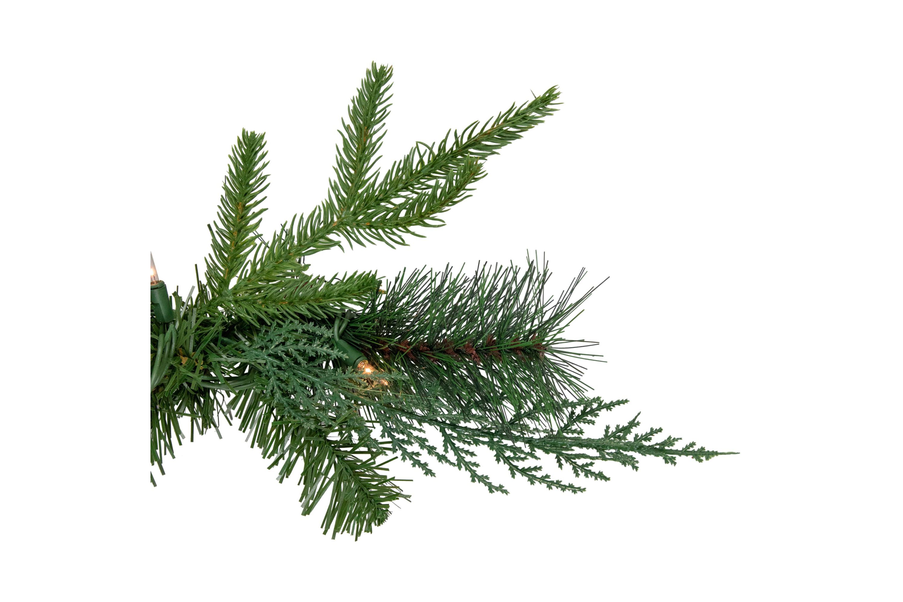 6 x 18" Pre-Lit Mixed Pine Artificial Christmas Icicle Garland  Clear Lights