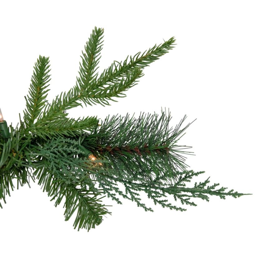 6 x 18" Pre-Lit Mixed Pine Artificial Christmas Icicle Garland  Clear Lights
