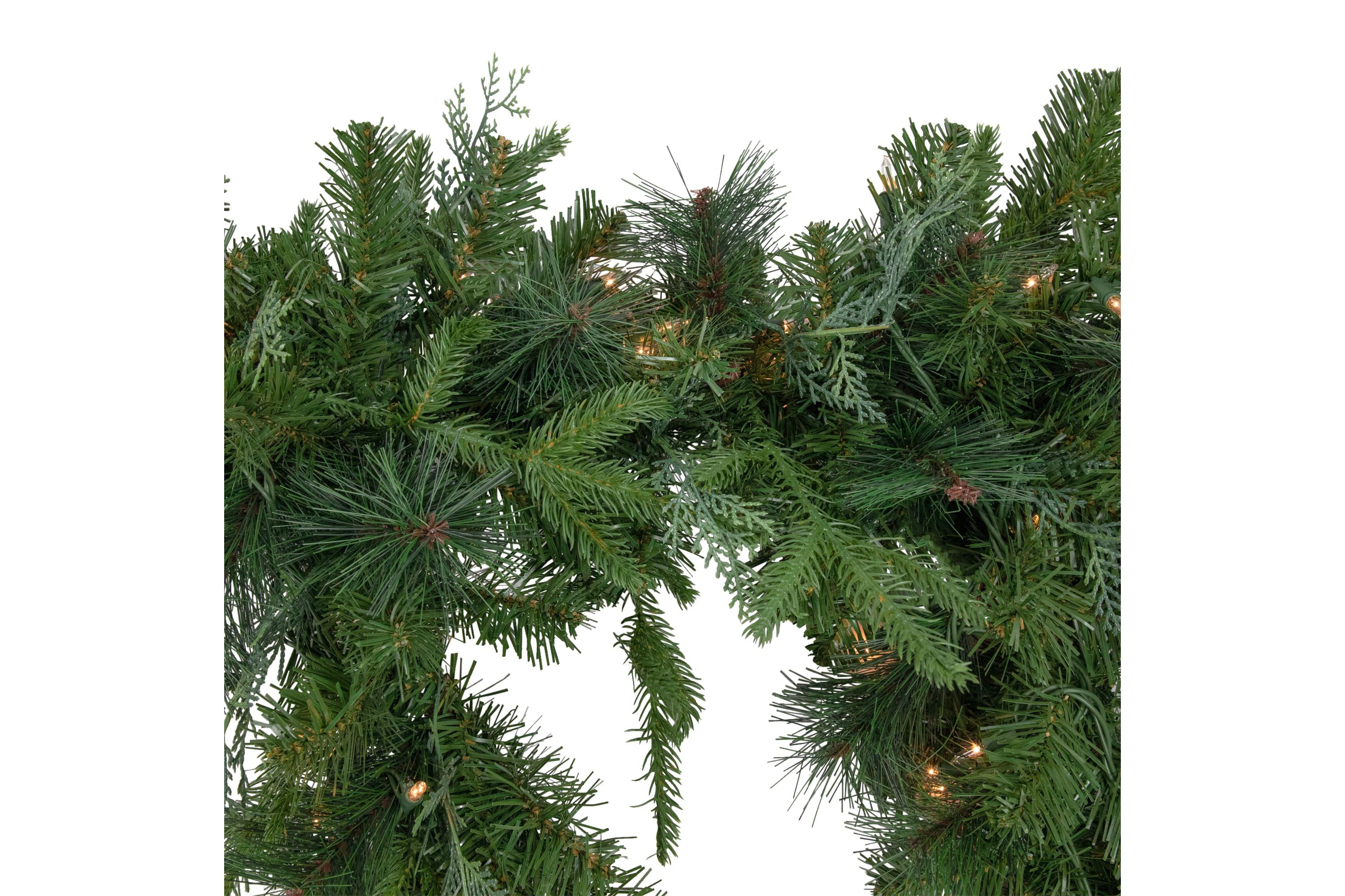 6 x 18" Pre-Lit Mixed Pine Artificial Christmas Icicle Garland  Clear Lights