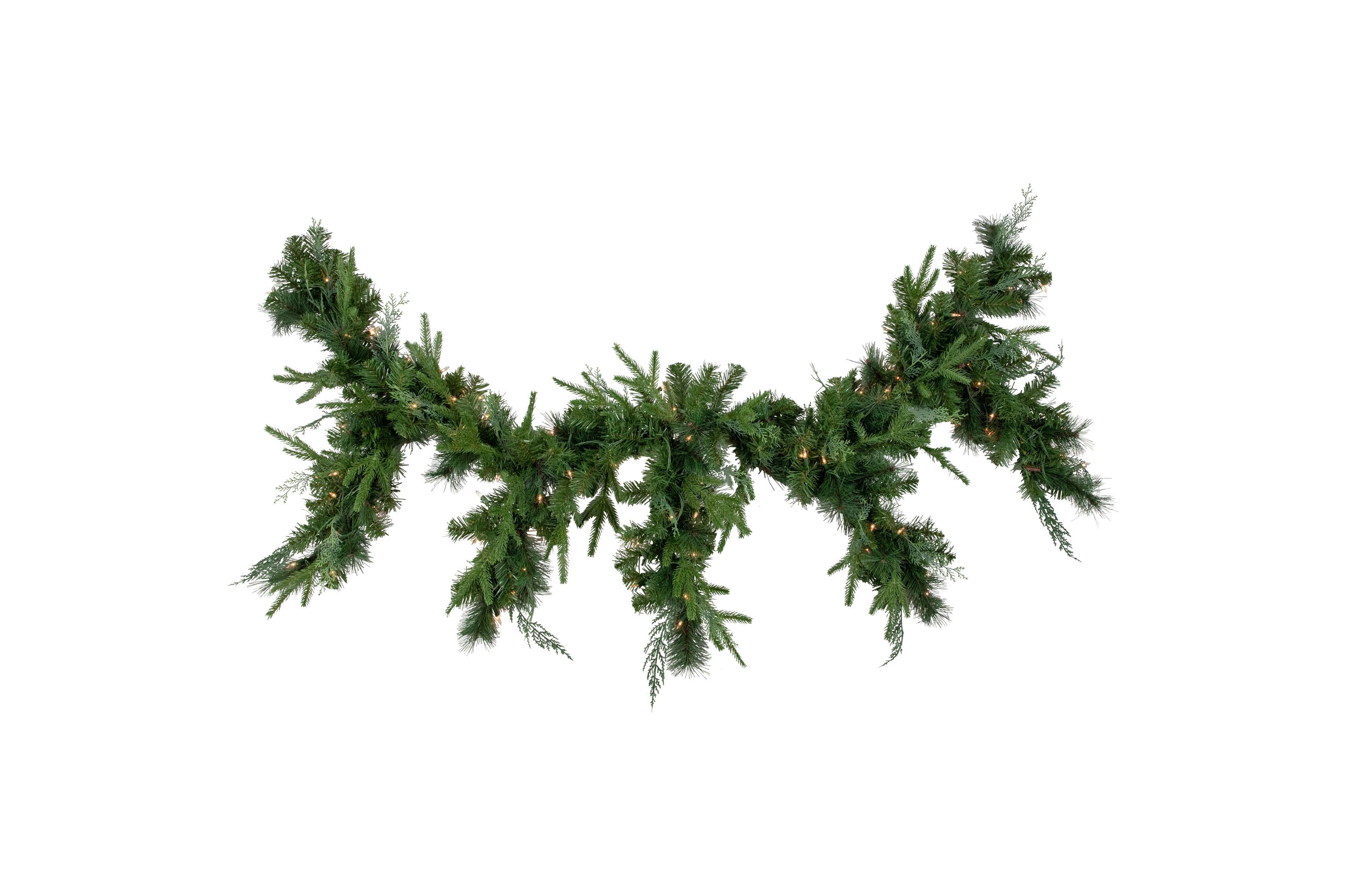 6 x 18" Pre-Lit Mixed Pine Artificial Christmas Icicle Garland  Clear Lights