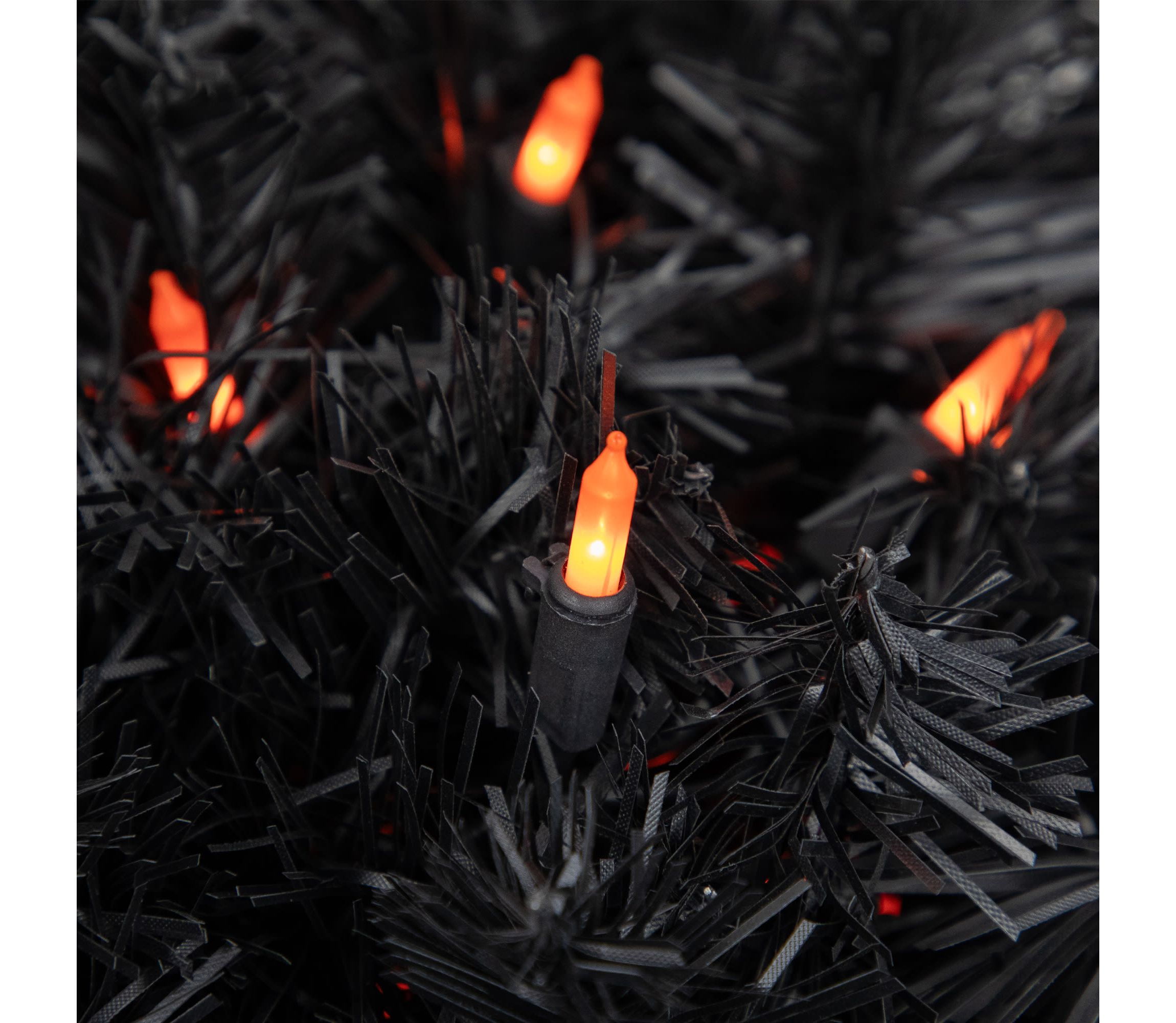 100-Count Orange Mini Halloween Light Set 20ft Black Wire